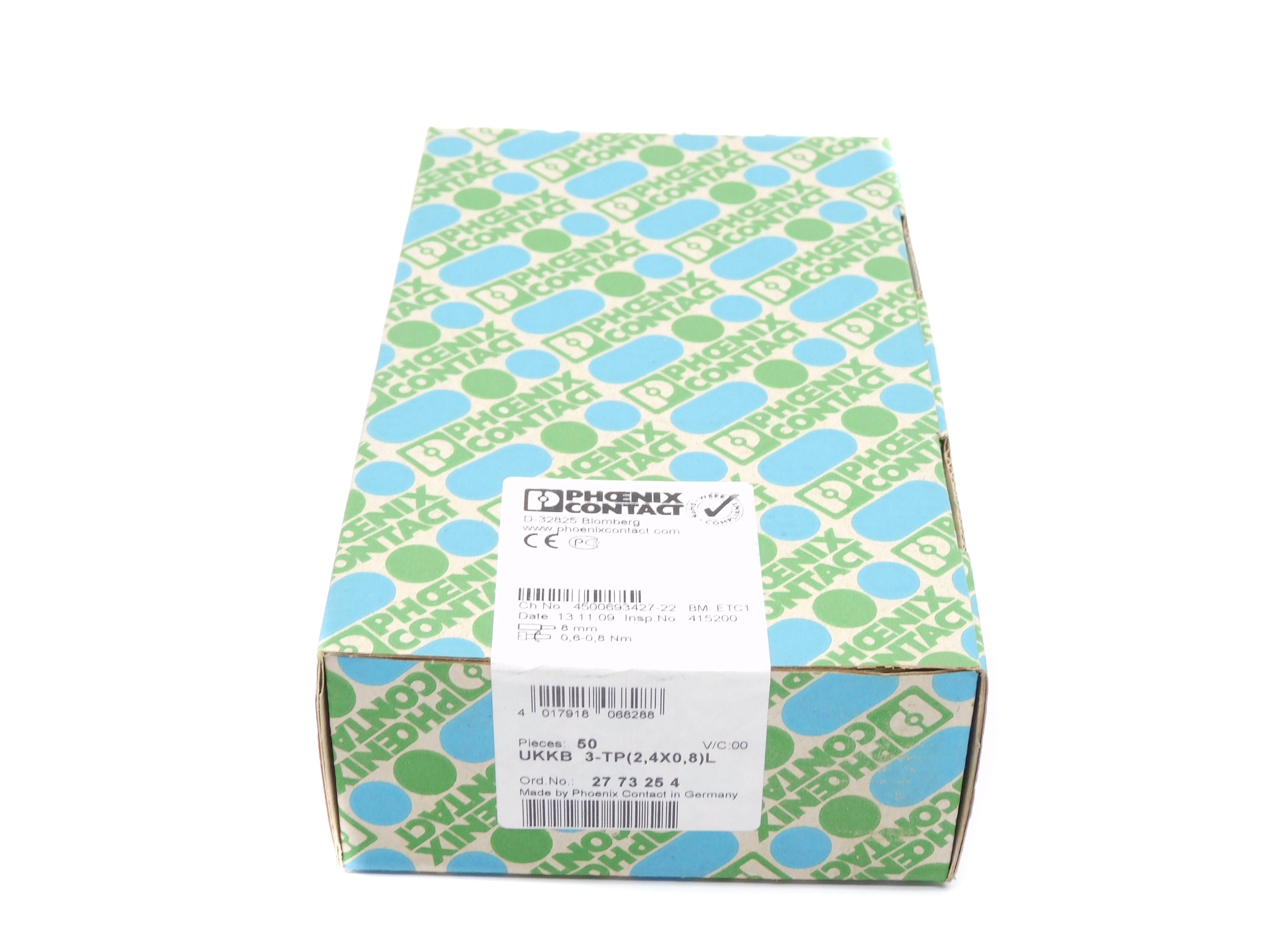 PHOENIX CONTACT UKKB3-TP(2,4X0,8)L (PKG OF 50) NSFS