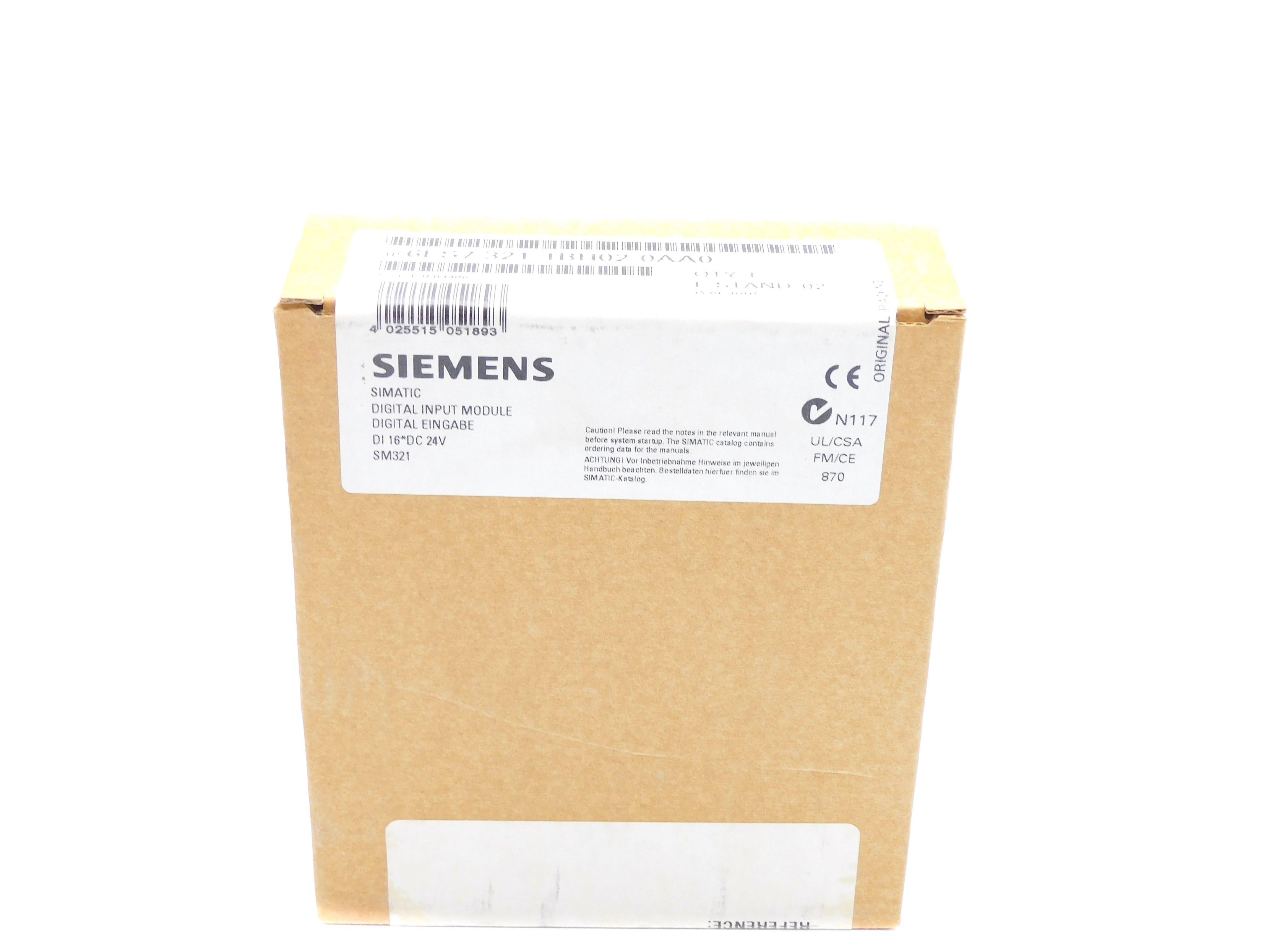 SIEMENS 6ES7321-1BH02-0AA0 24VDC NSFS