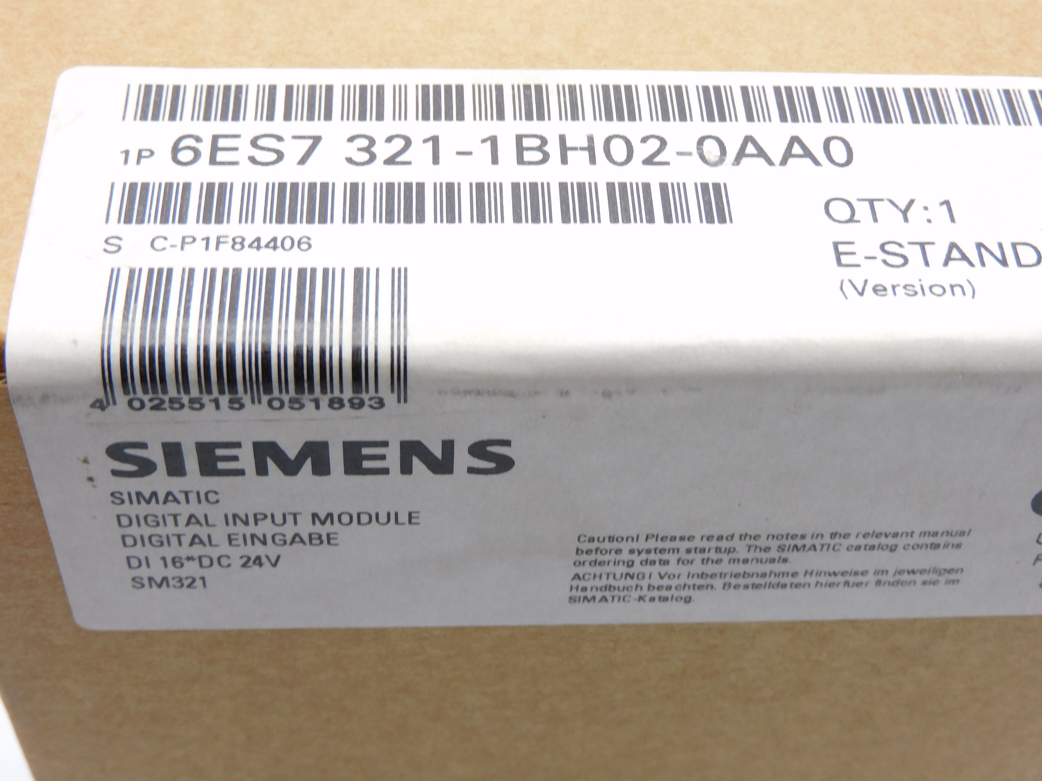 SIEMENS 6ES7321-1BH02-0AA0 24VDC NSFS