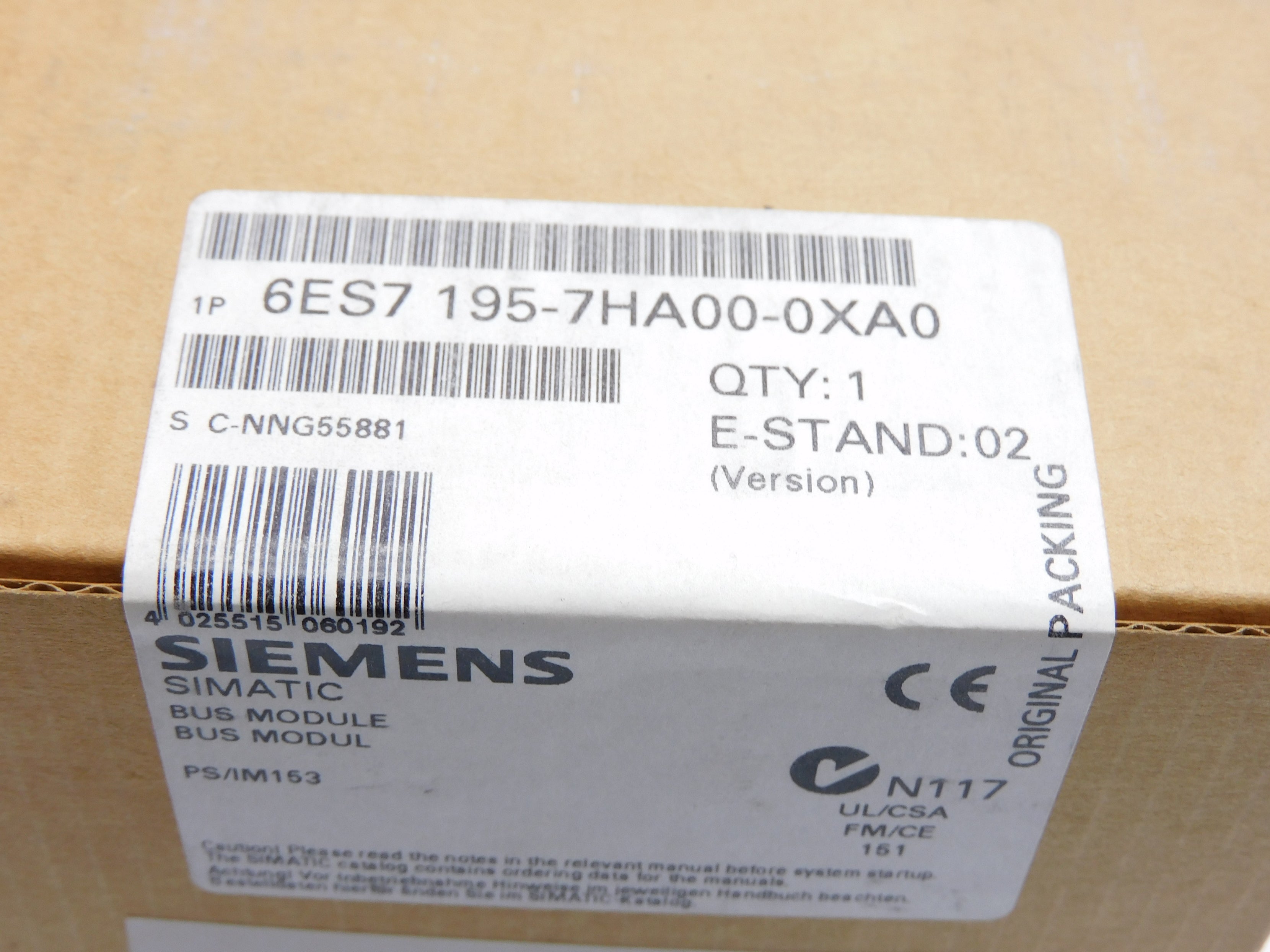 SIEMENS 6ES7195-7HA00-0XA0 NSFS