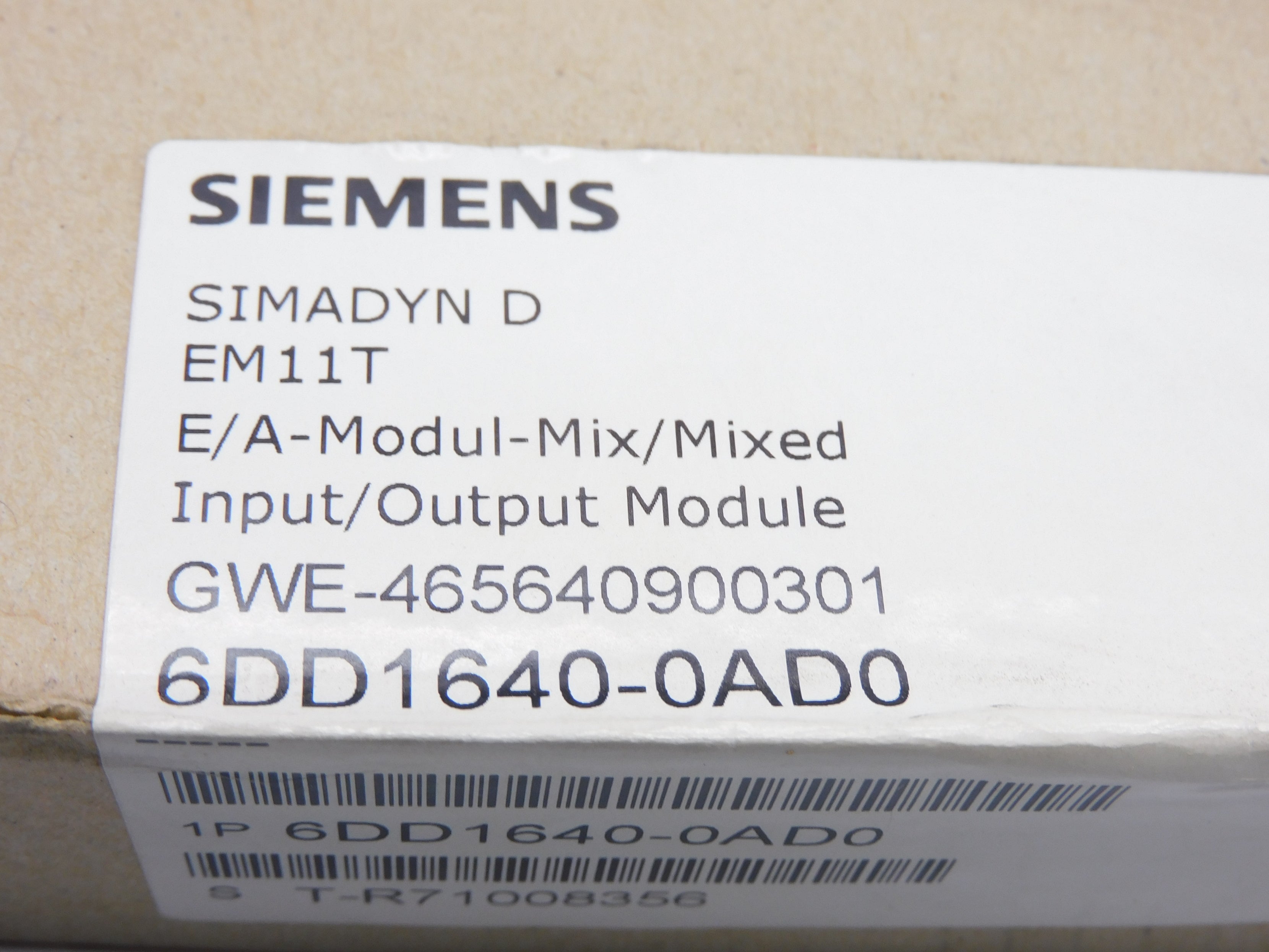 SIEMENS 6DD1640-0AD0 NSFS