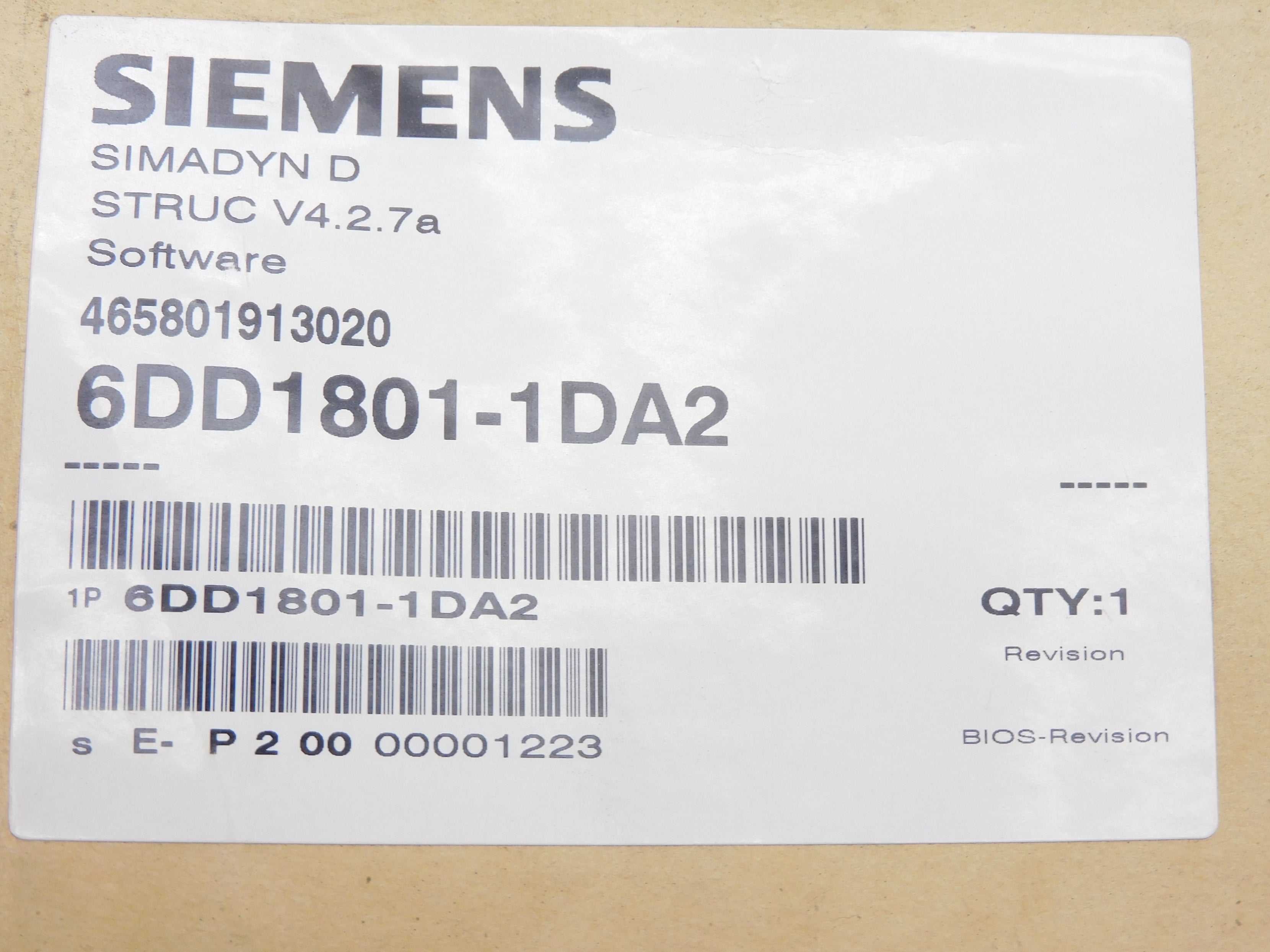 SIEMENS 6DD1801-1DA2 NSFS