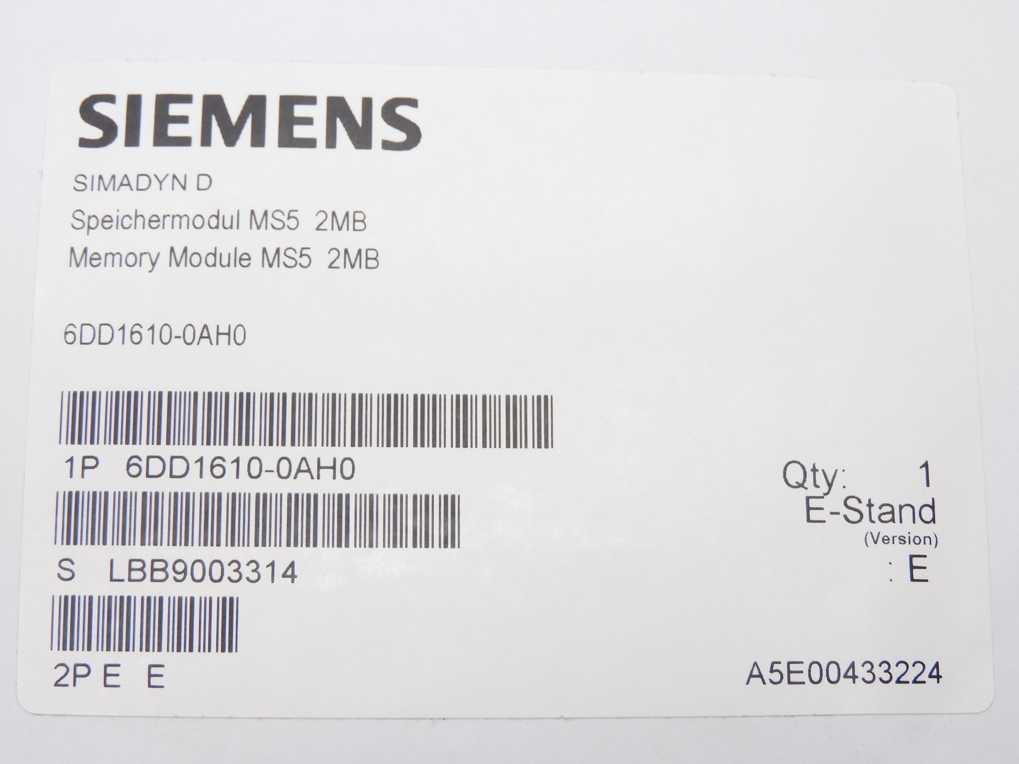 SIEMENS 6DD1610-0AH0 NSFS