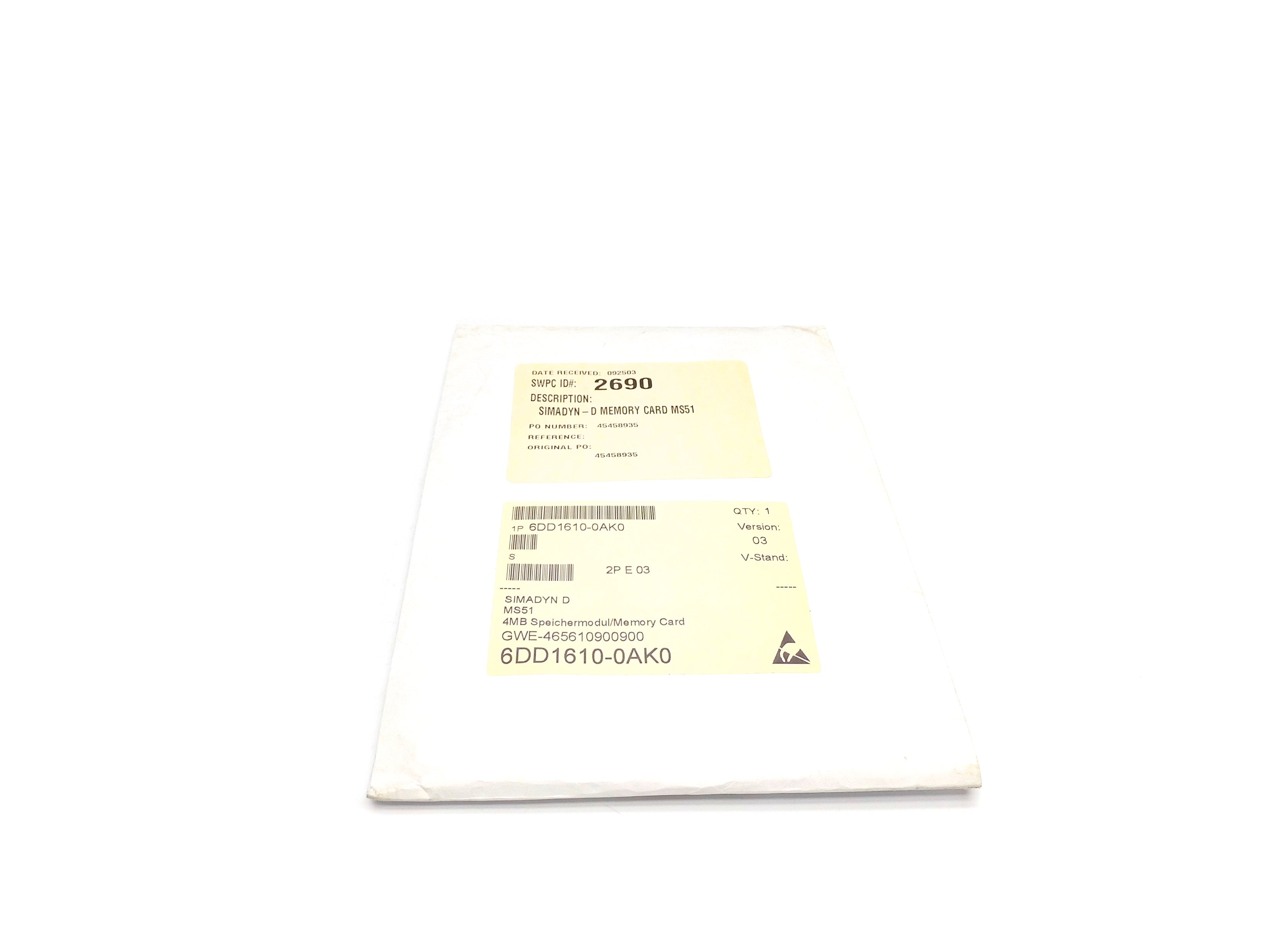 SIEMENS 6DD1610-0AK0 NSFS