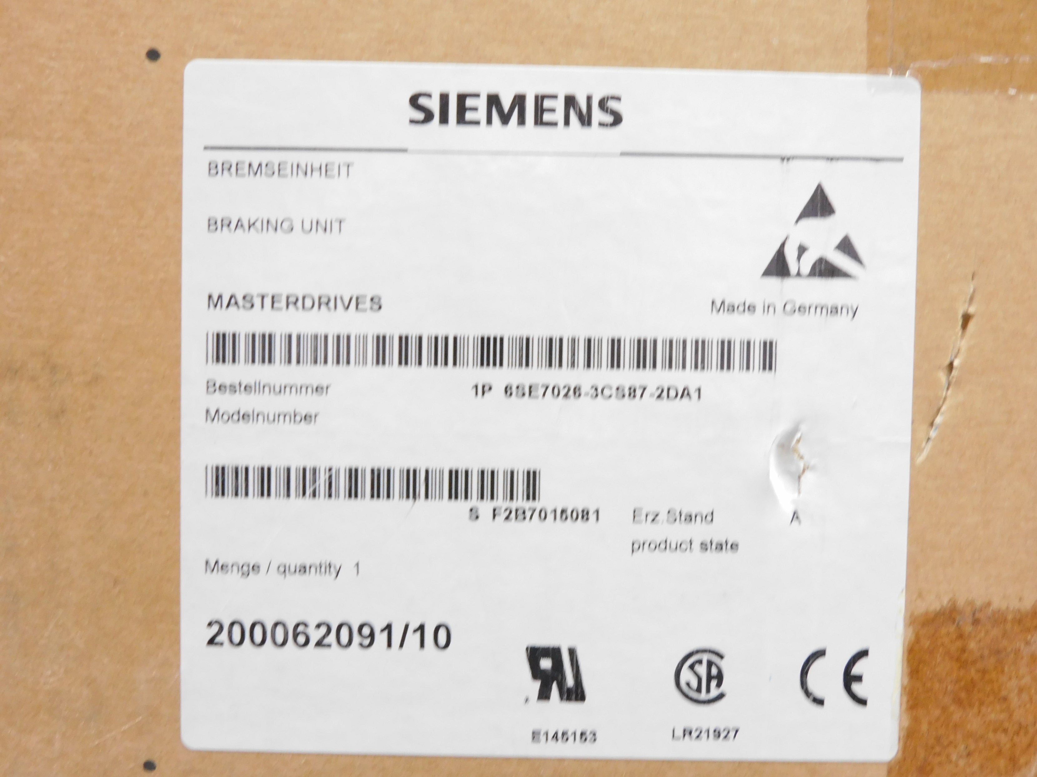 SIEMENS 6SE7026-3CS87-2DA1 NSMP