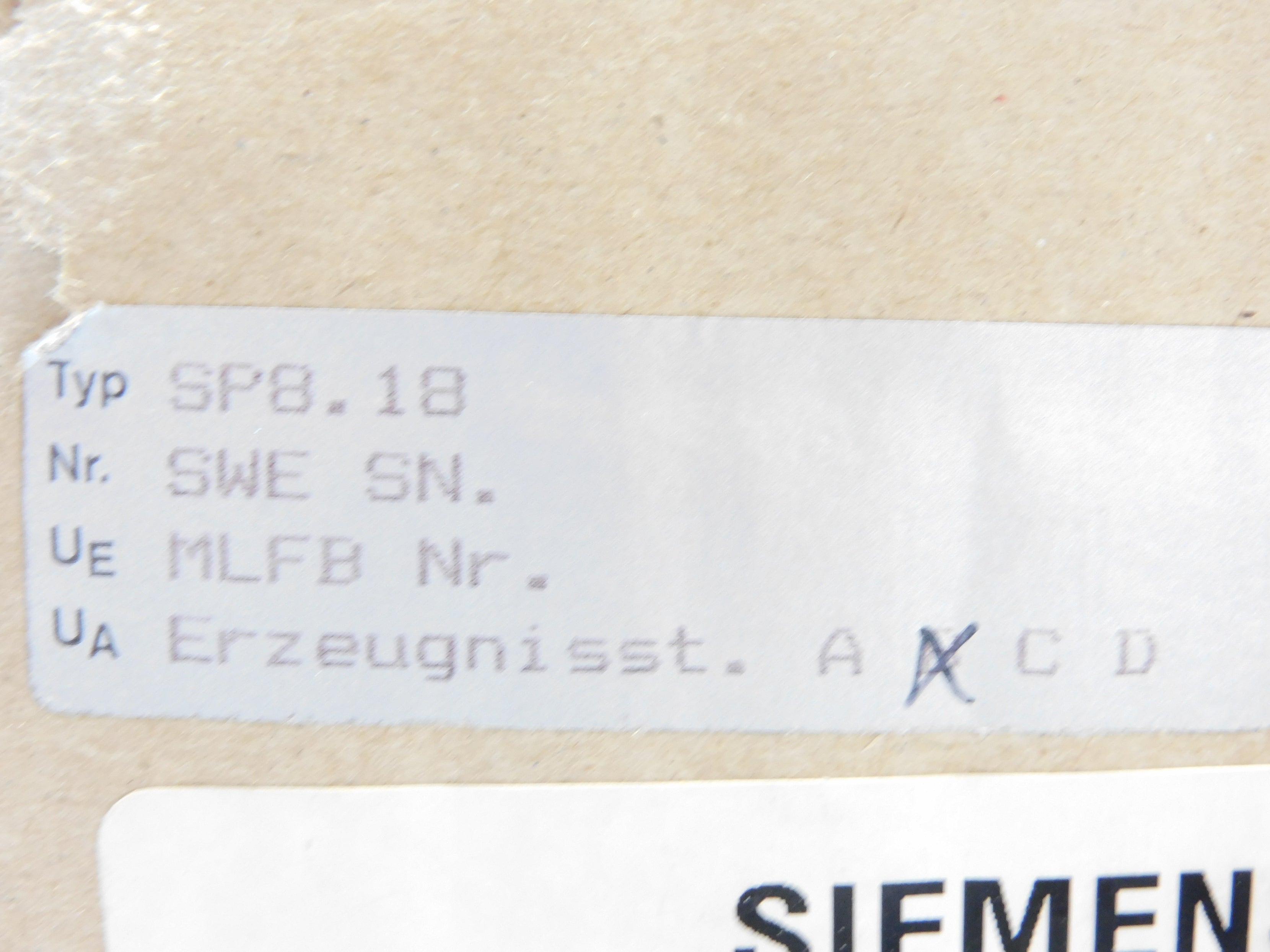SIEMENS SP8.18 NSMP