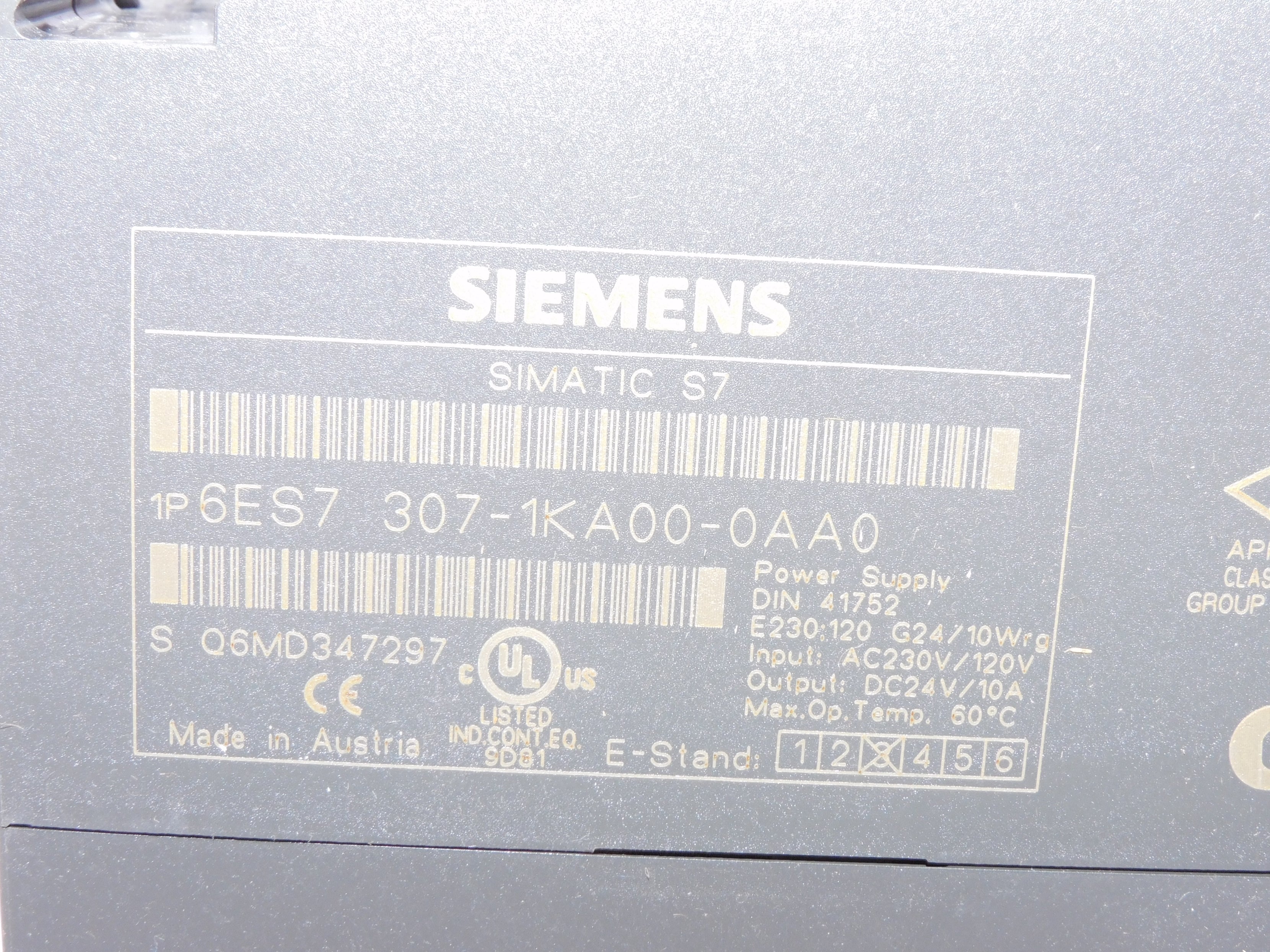 SIEMENS 6ES7307-1KA00-0AA0 NSMP
