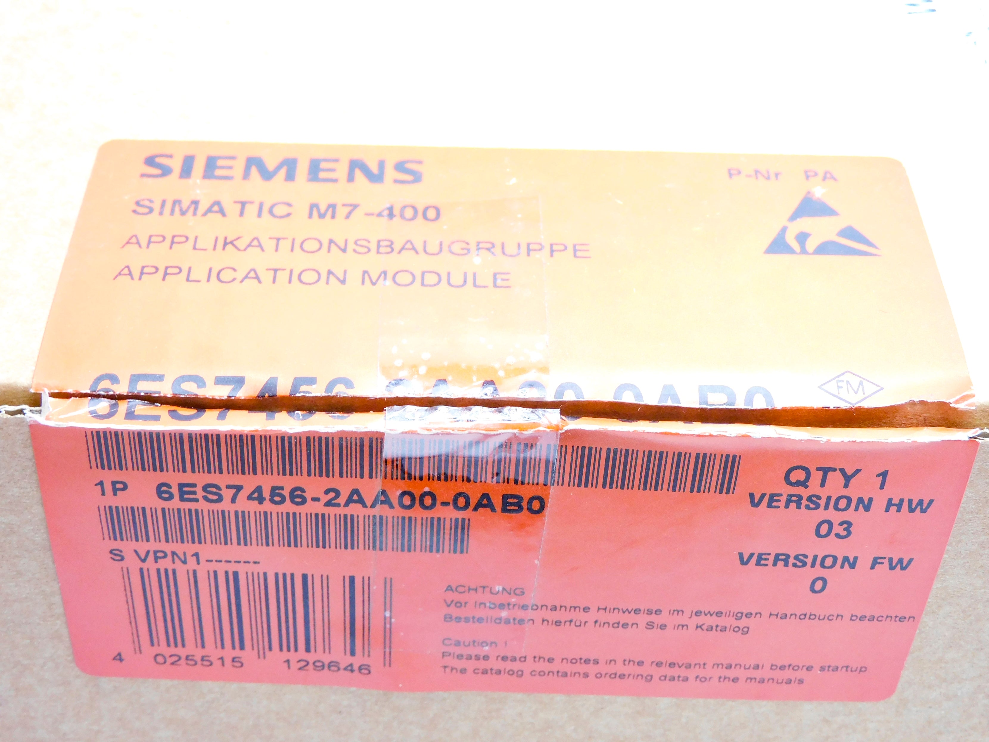 SIEMENS 6ES7456-2AA00-0AB0 (AS PICTURED) NSMP