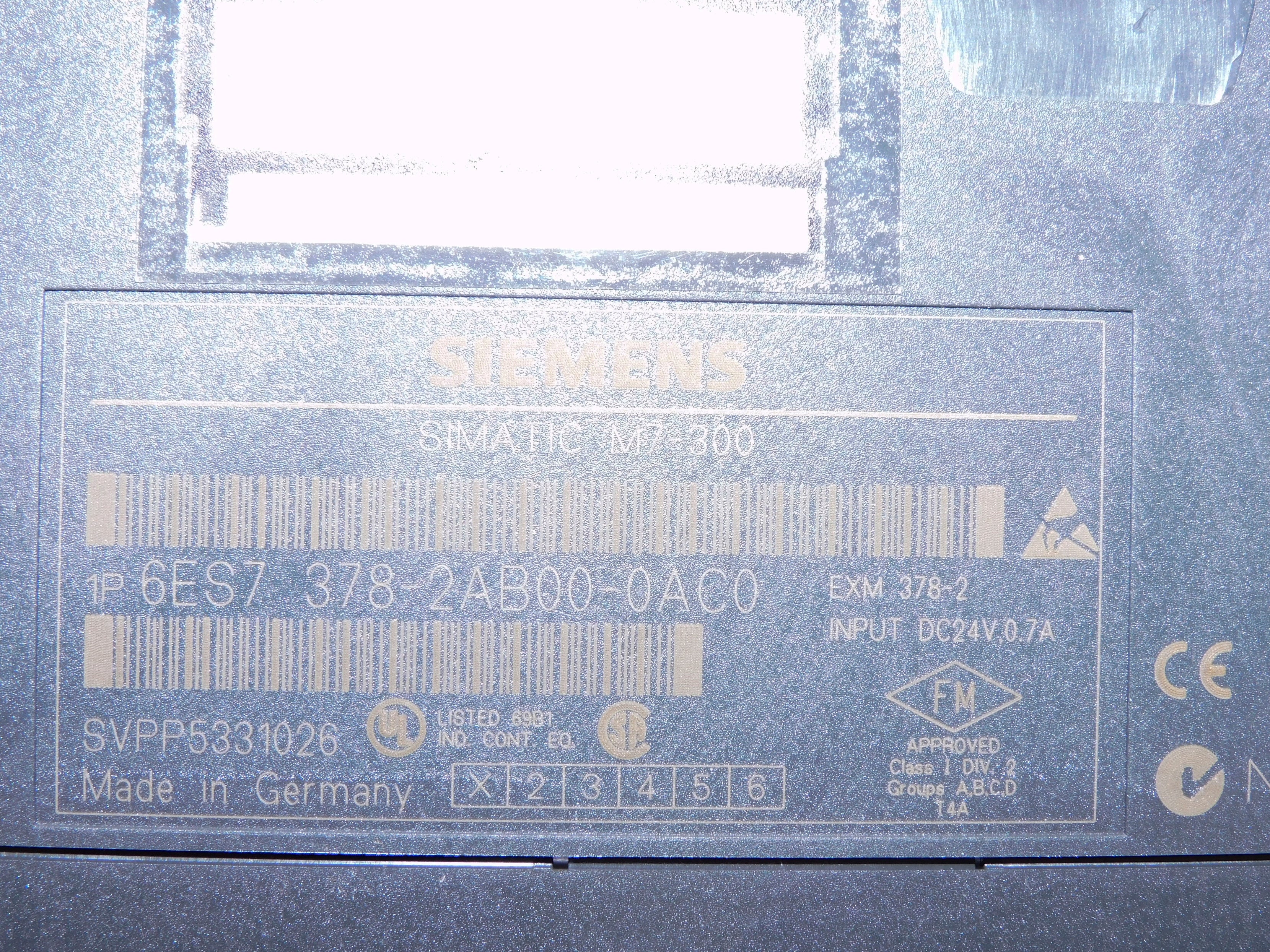 SIEMENS 6ES7378-2AB00-0AC0 NSMP