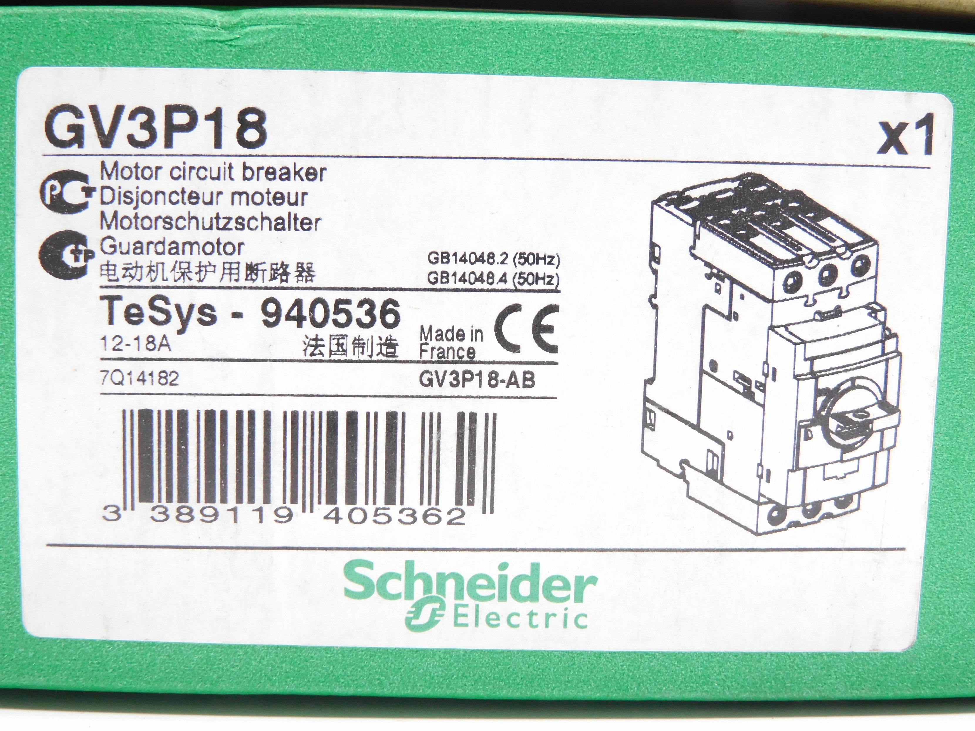 SCHNEIDER GV3P18 12-18A 690V NSMP