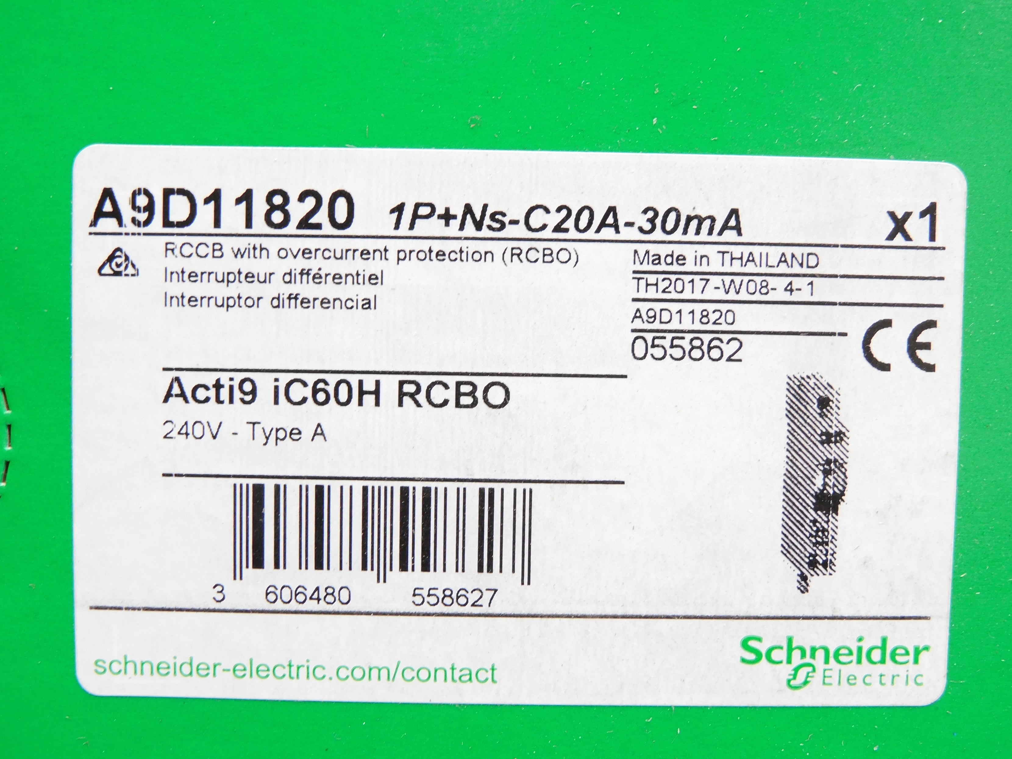 SCHNEIDER A9D11820 20A 240V NSFS