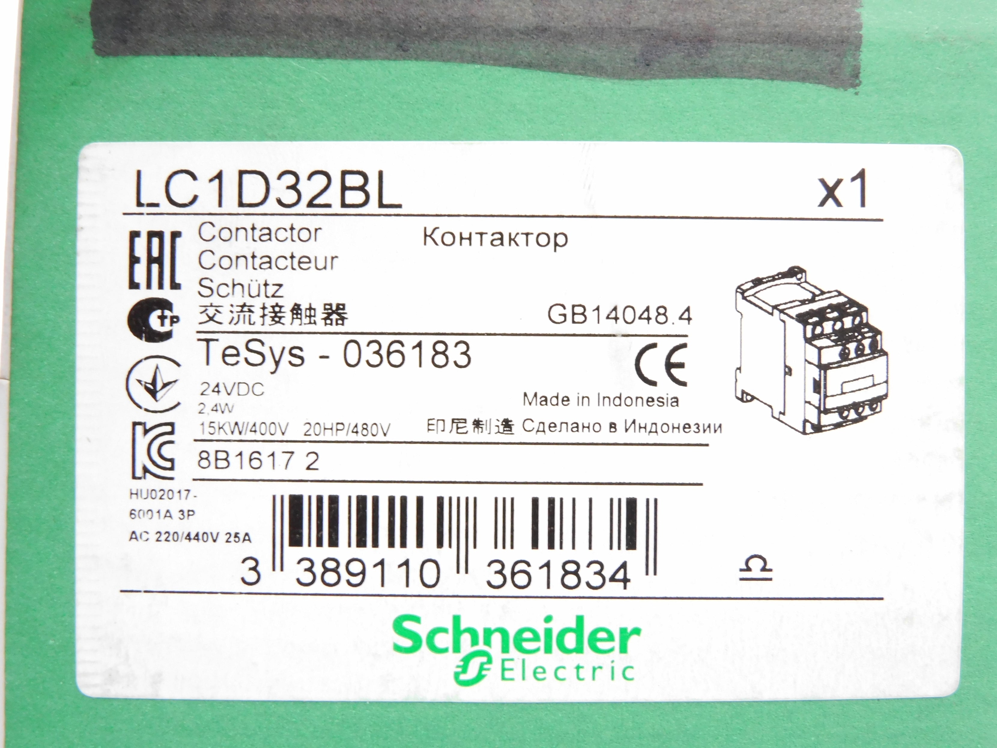 SCHNEIDER LC1D32BL 24VDC NSMP