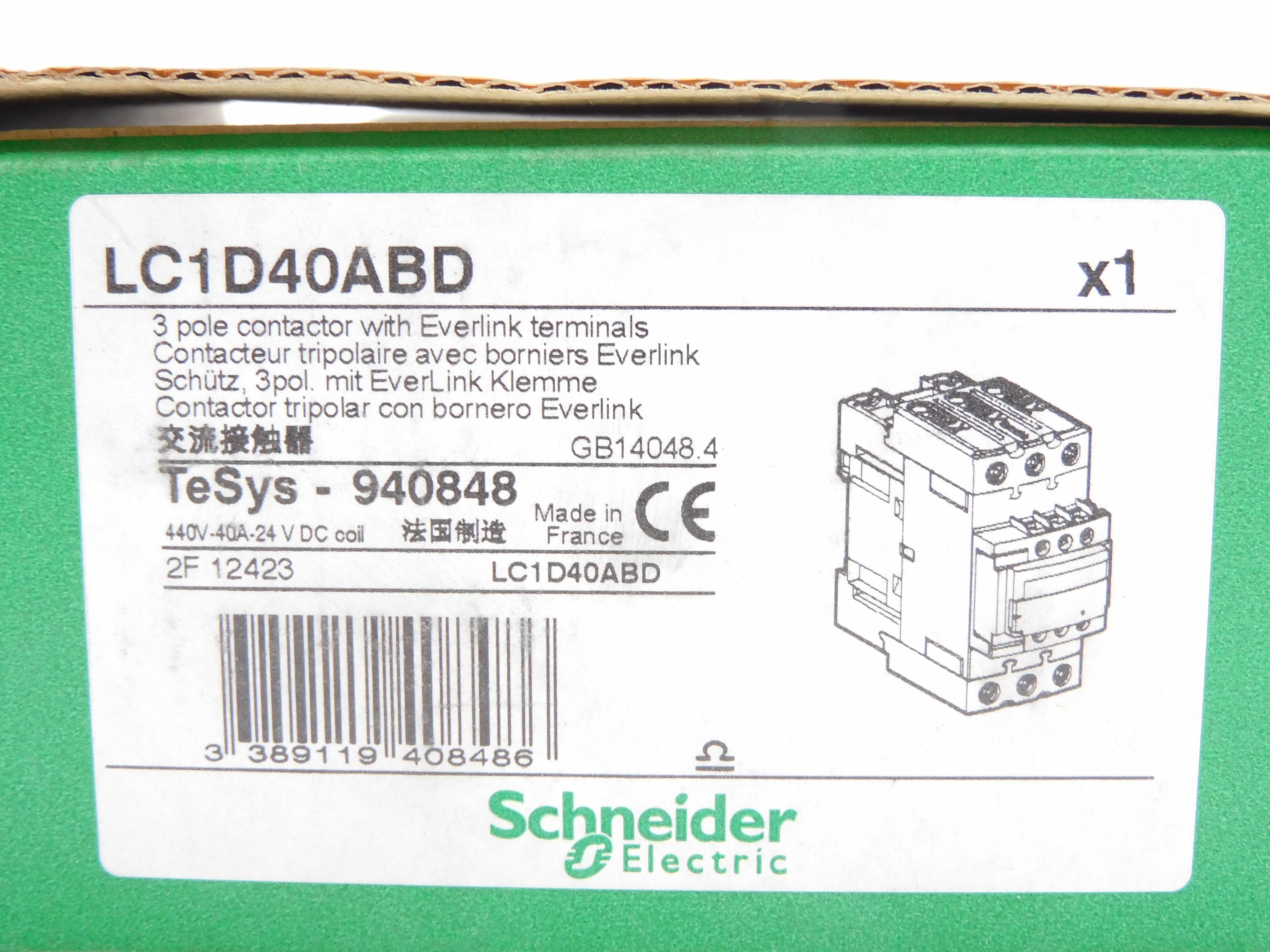 SCHNEIDER ELECTRIC LC1D40ABD 24VDC NSMP