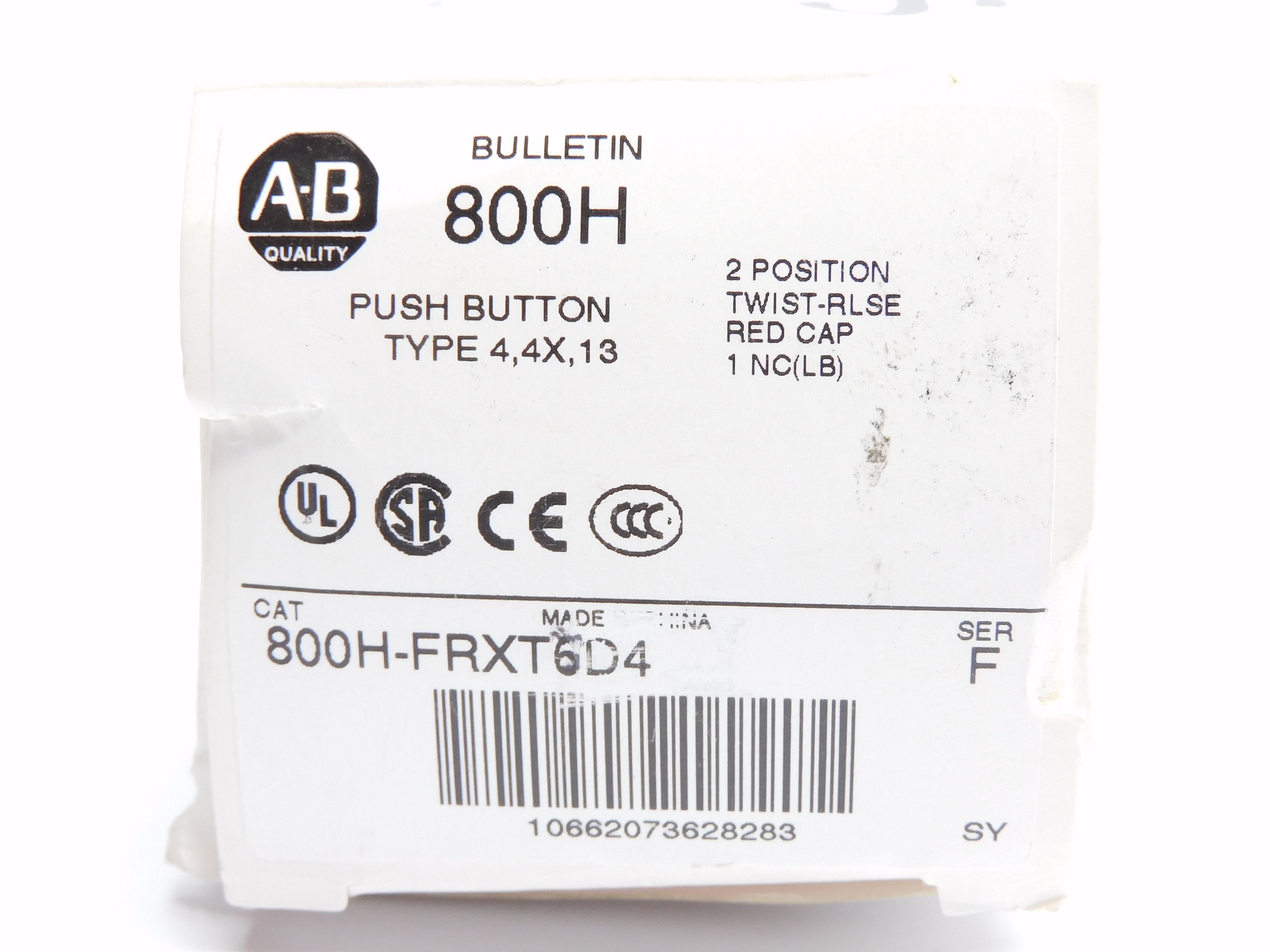 ALLEN BRADLEY 800H-FRXT6D4 SER. F (WH) (AS PICTURED) NSMP