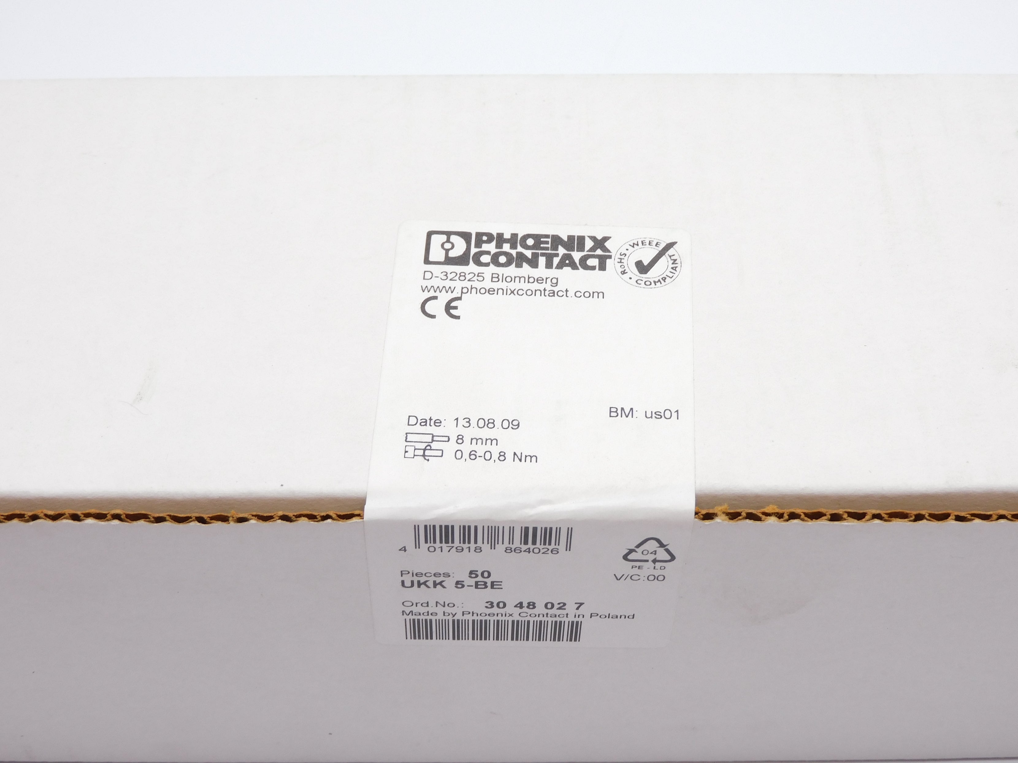 PHOENIX CONTACT UKK5-BE (PKG OF 50) NSFS