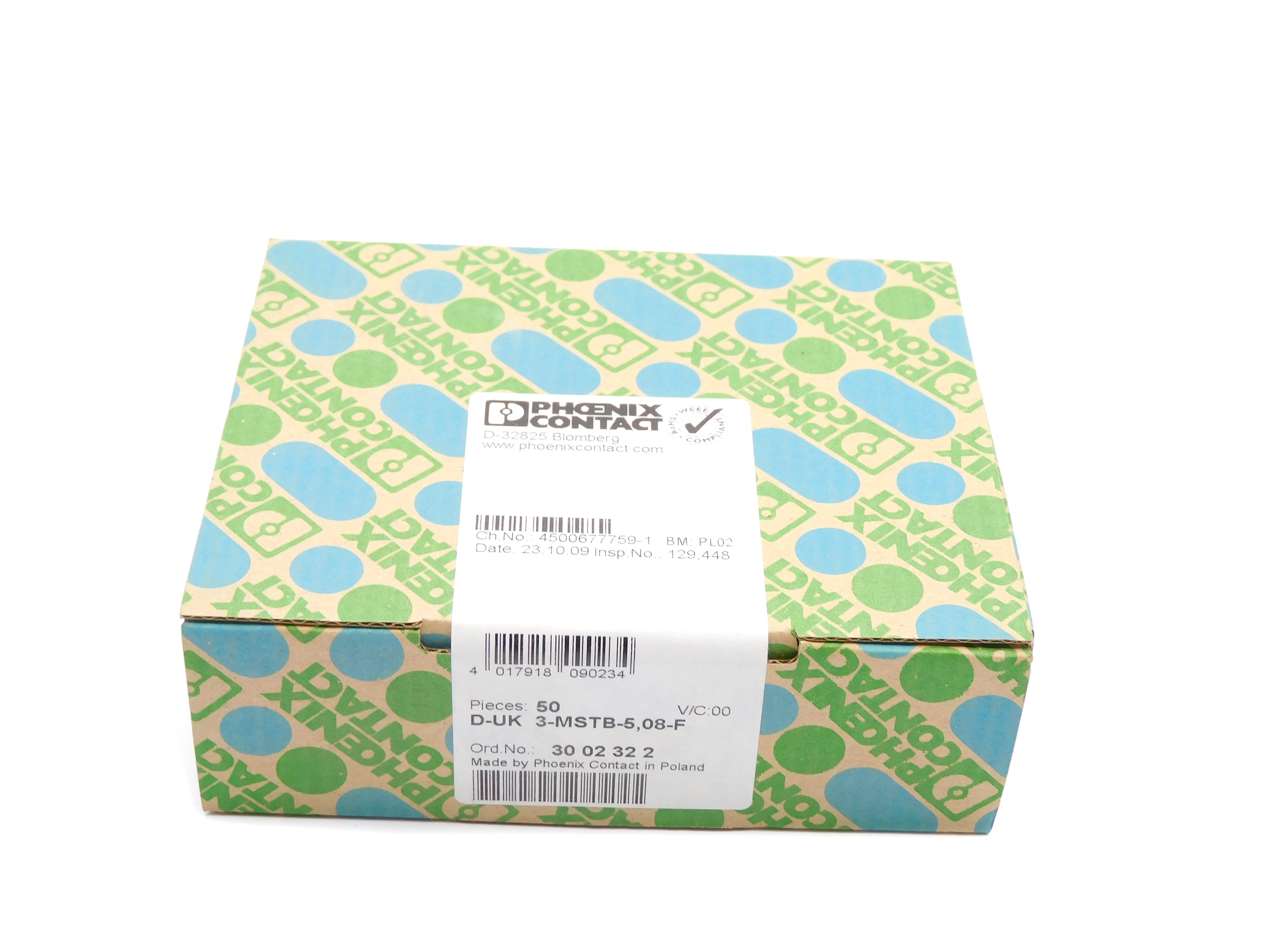 PHOENIX CONTACT D-UK3-MSTB-5,08-F (PKG OF 50) NSFS
