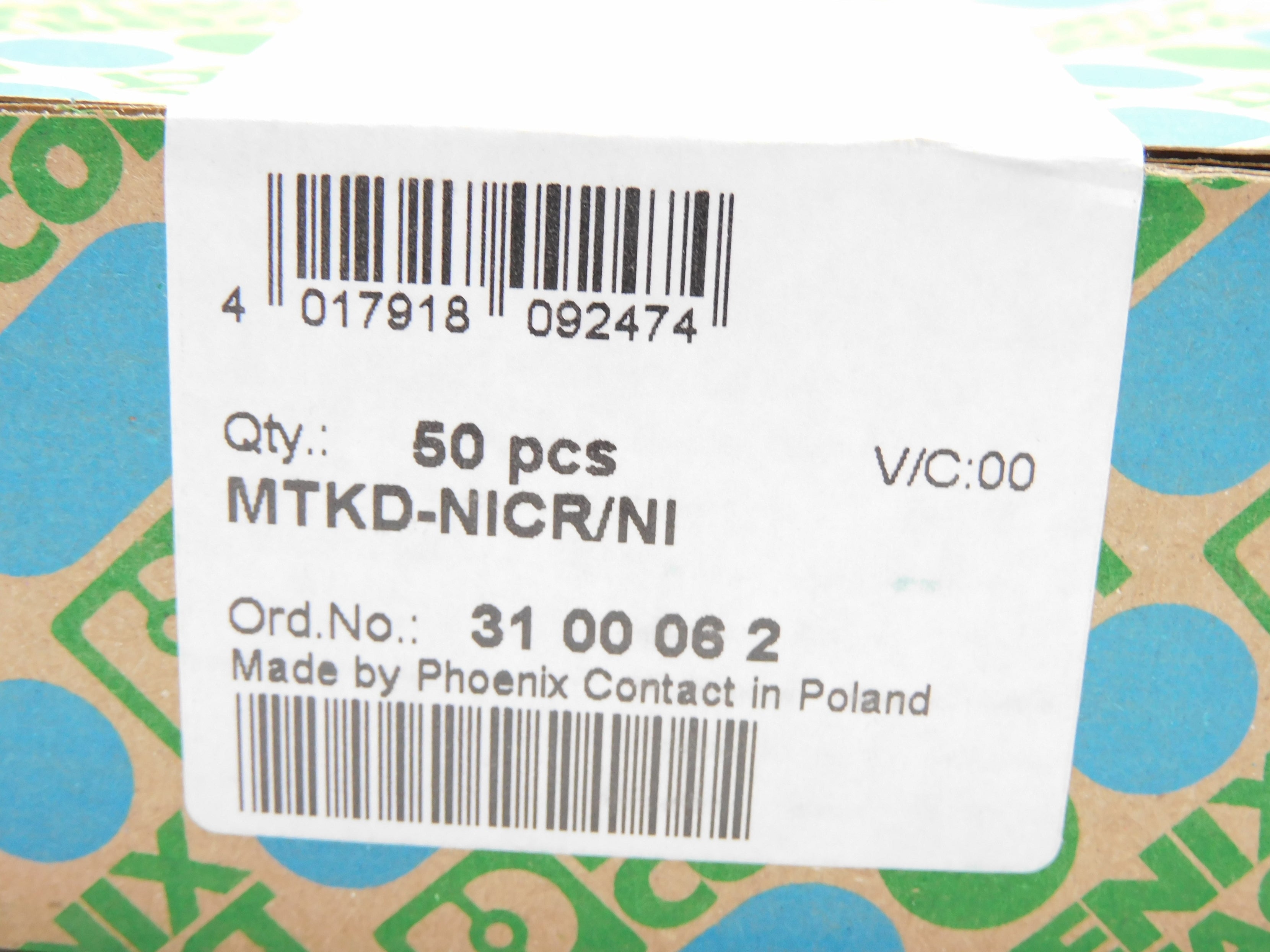 PHOENIX CONTACT MTKD-NICR/NI (PKG OF 50) NSFS