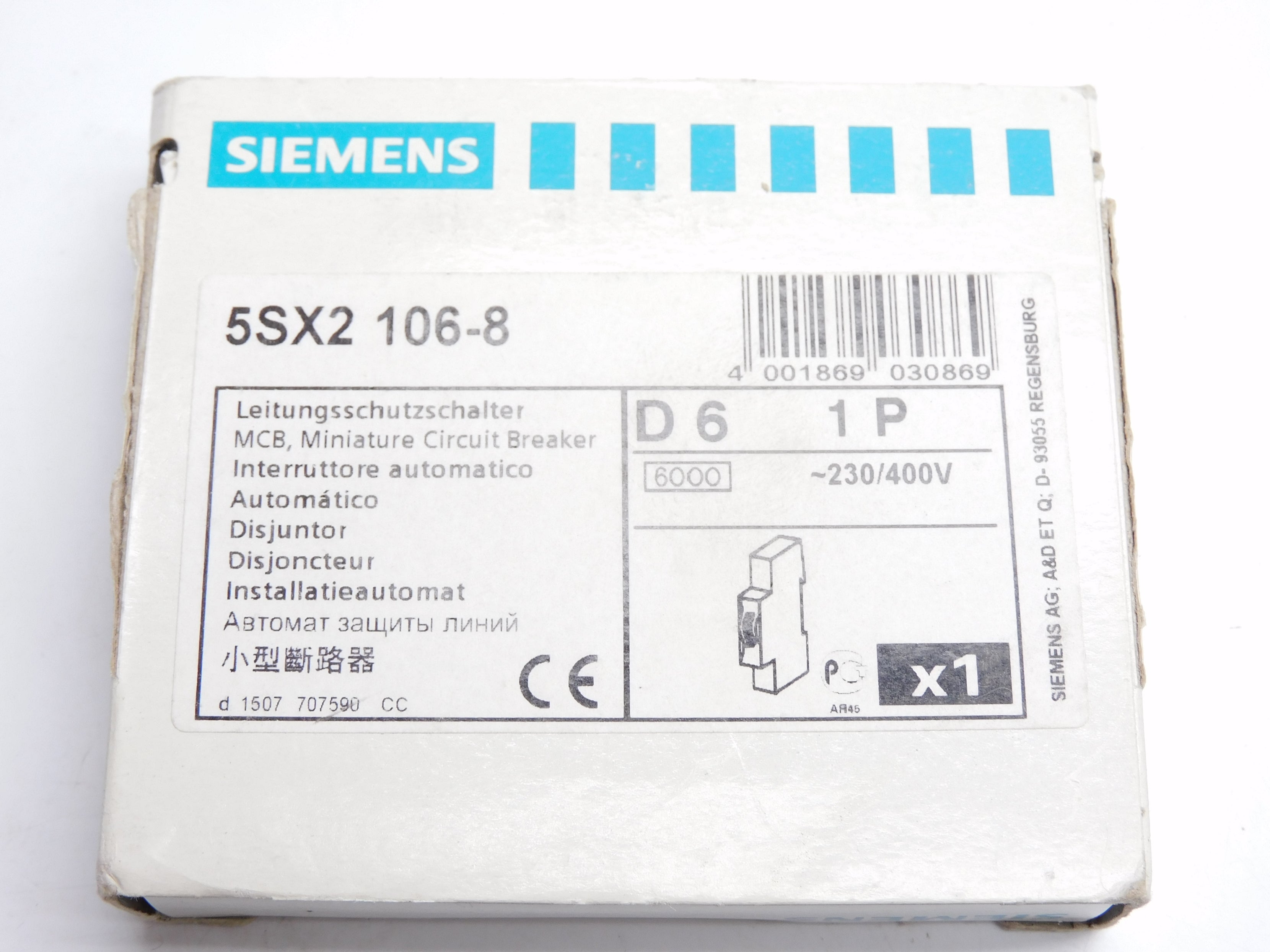 SIEMENS 5SX2106-8 6A 230/400V NSMP