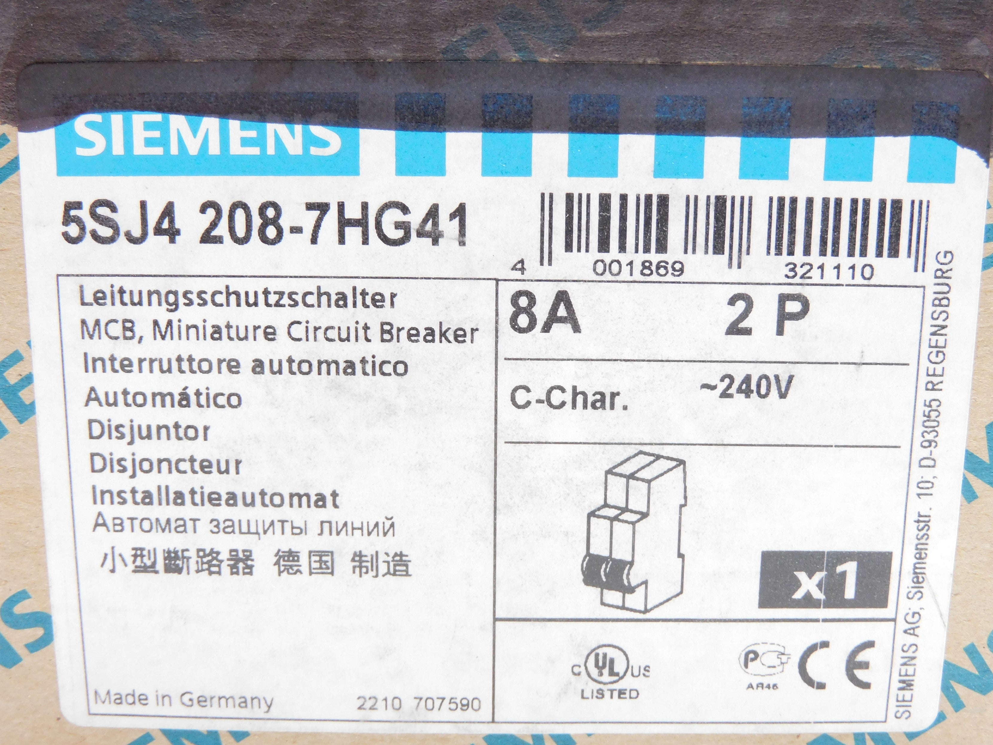 SIEMENS 5SJ4208-7HG41 8A 240V NSMP