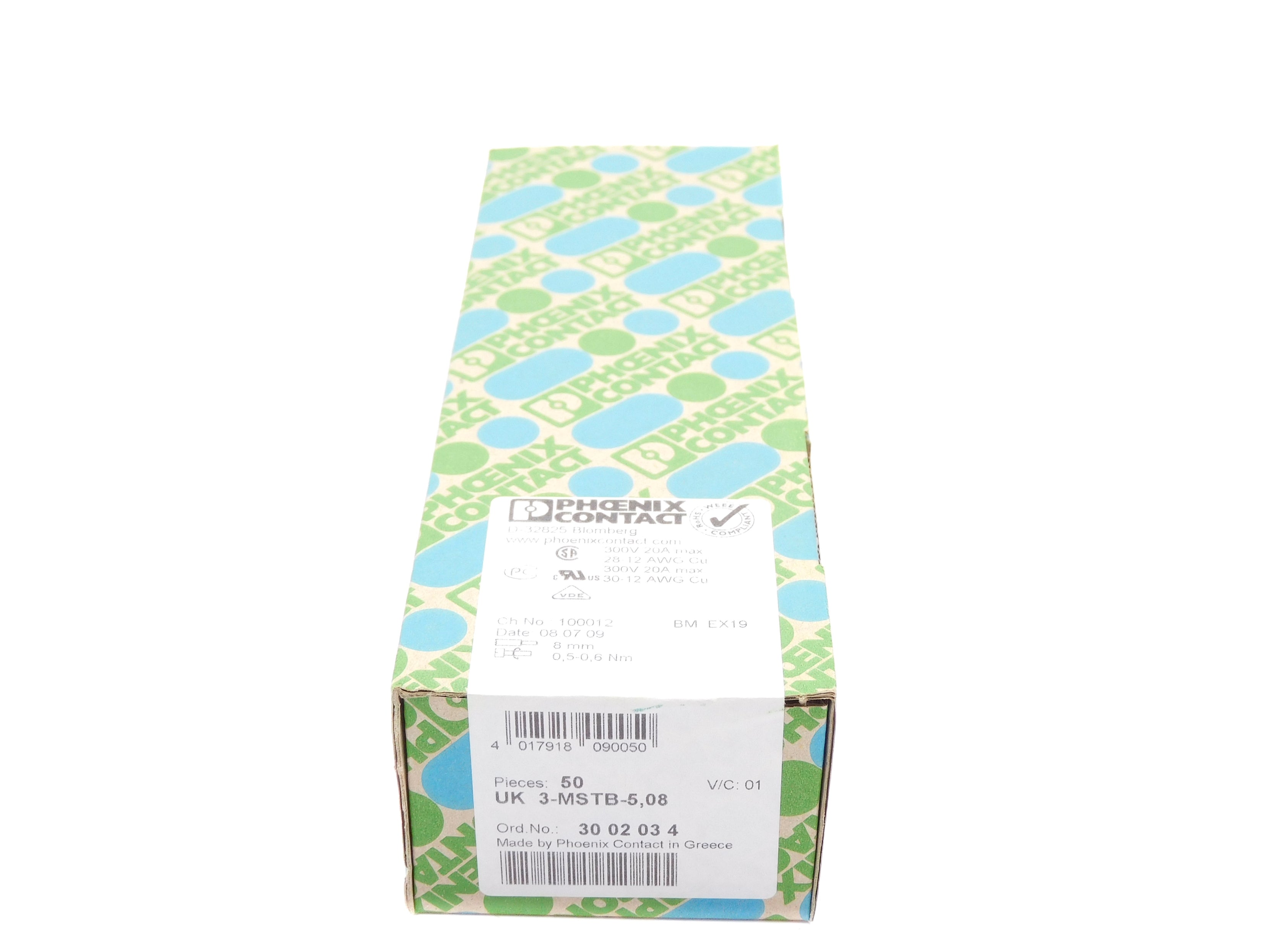 PHOENIX CONTACT UK3-MSTB-5,08 (PKG OF 50) NSFS