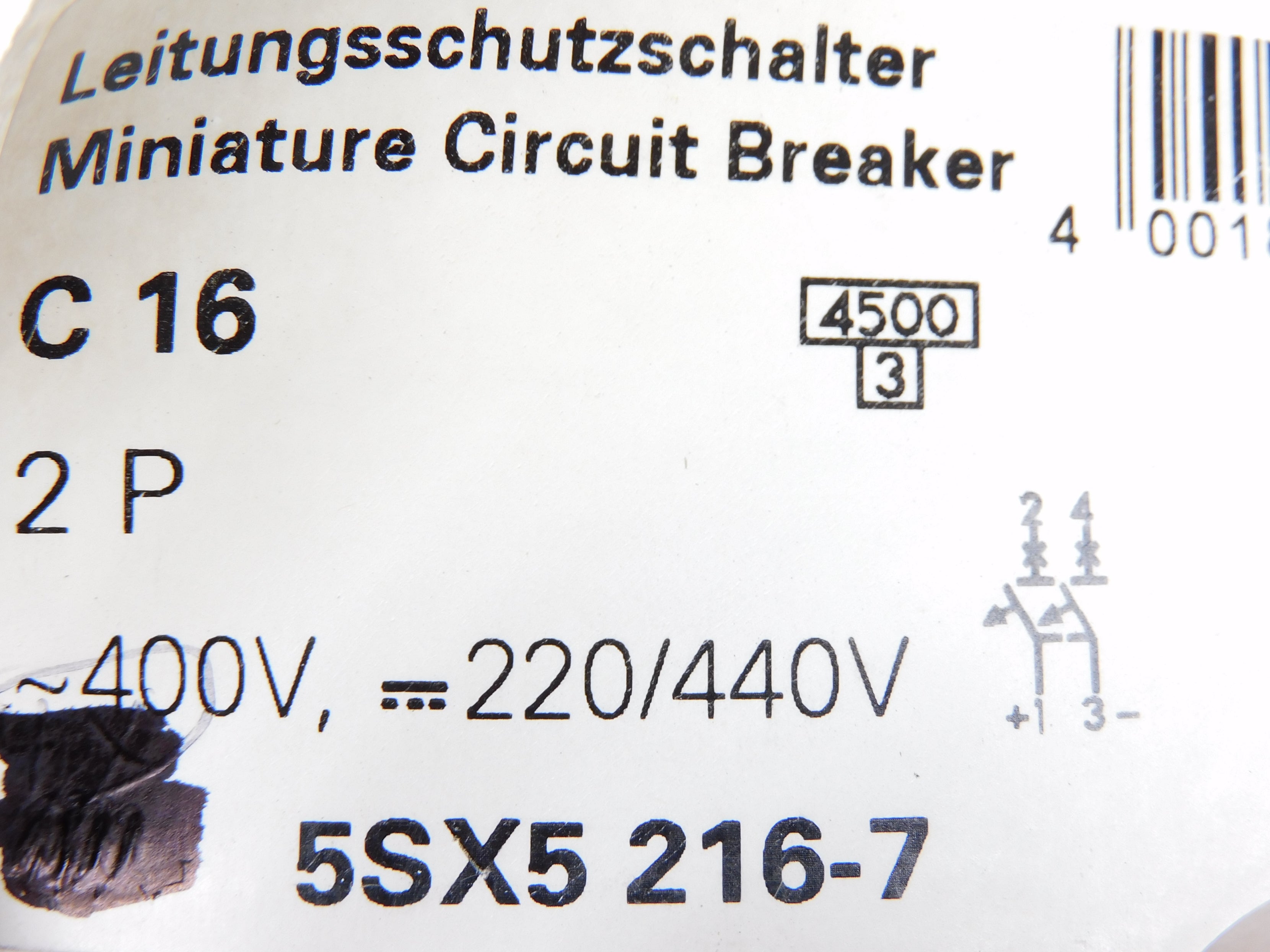 SIEMENS 5SX5-216-7 16A 220/440V NSNP