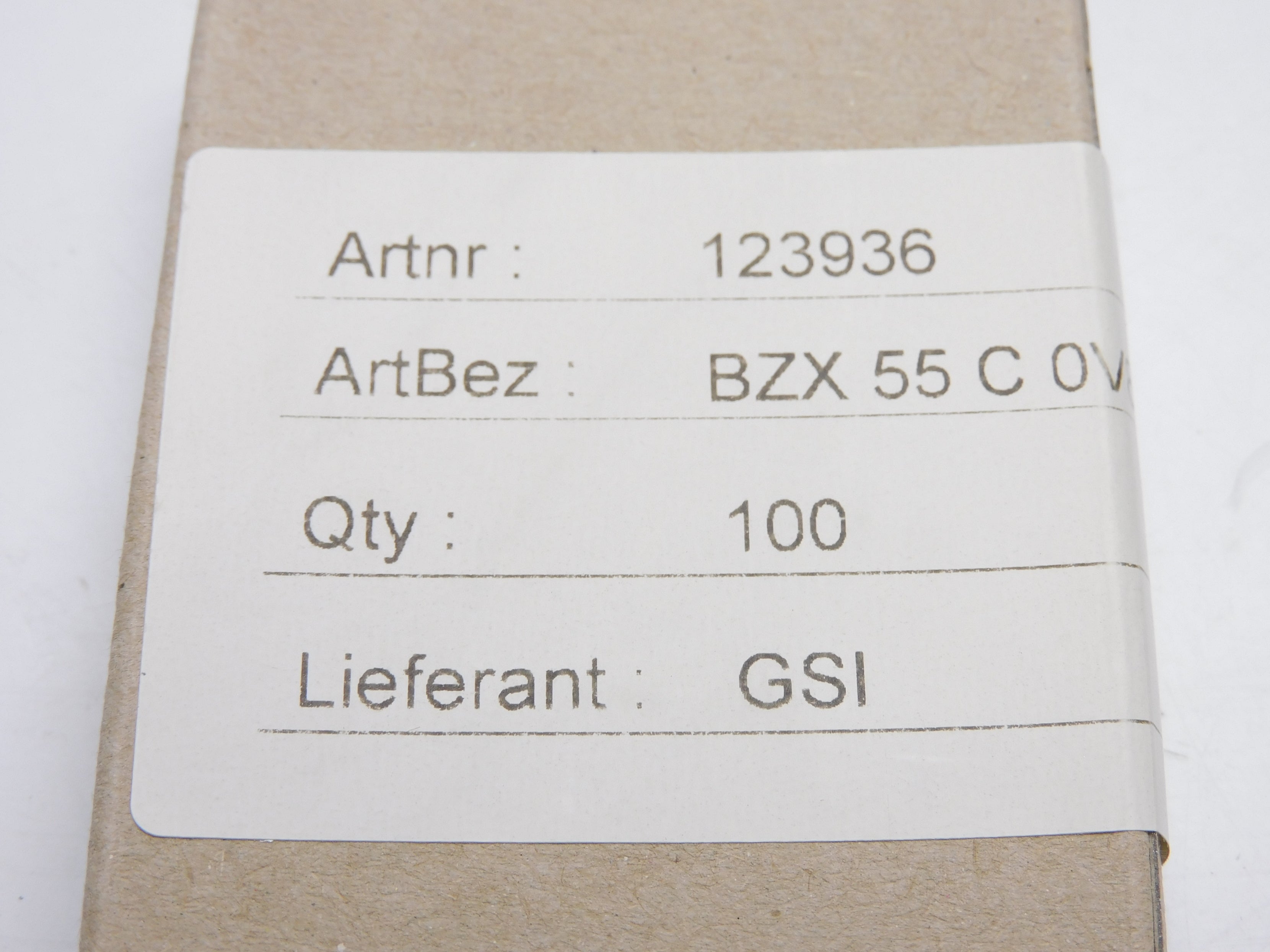 INDUSTRIAL MRO BZX55C0V8  (PKG OF 100) NSFS