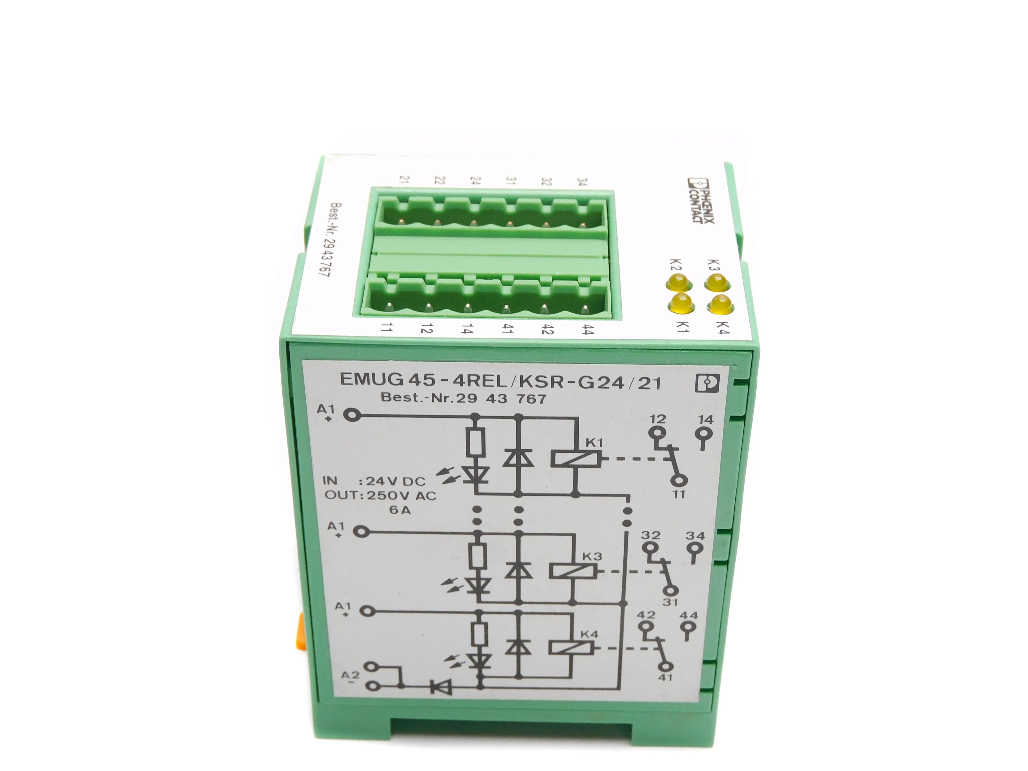 PHOENIX CONTACT EMUG45-4REL/KSR-G24/21 24VDC 6A NSNP