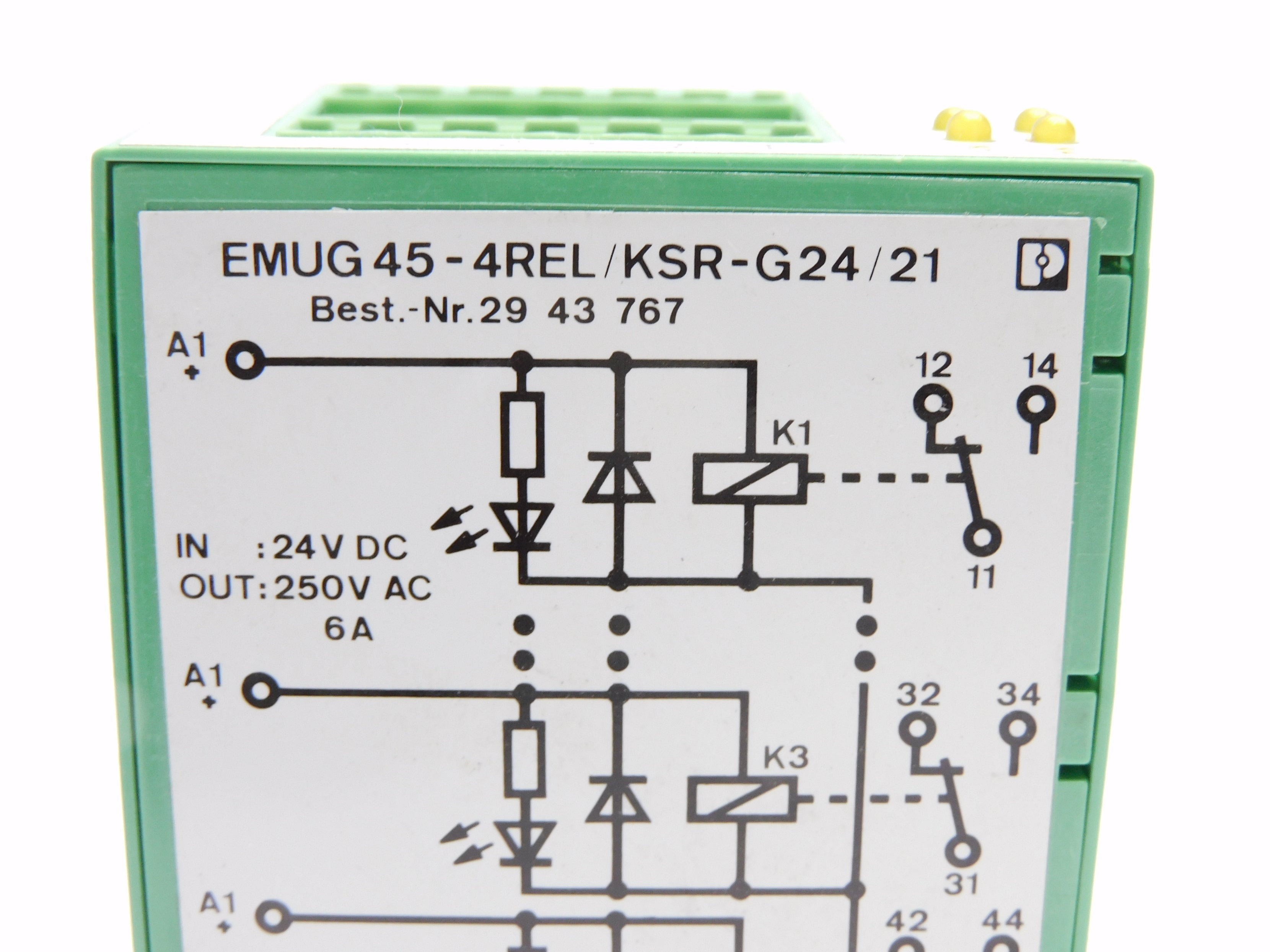 PHOENIX CONTACT EMUG45-4REL/KSR-G24/21 24VDC 6A NSNP