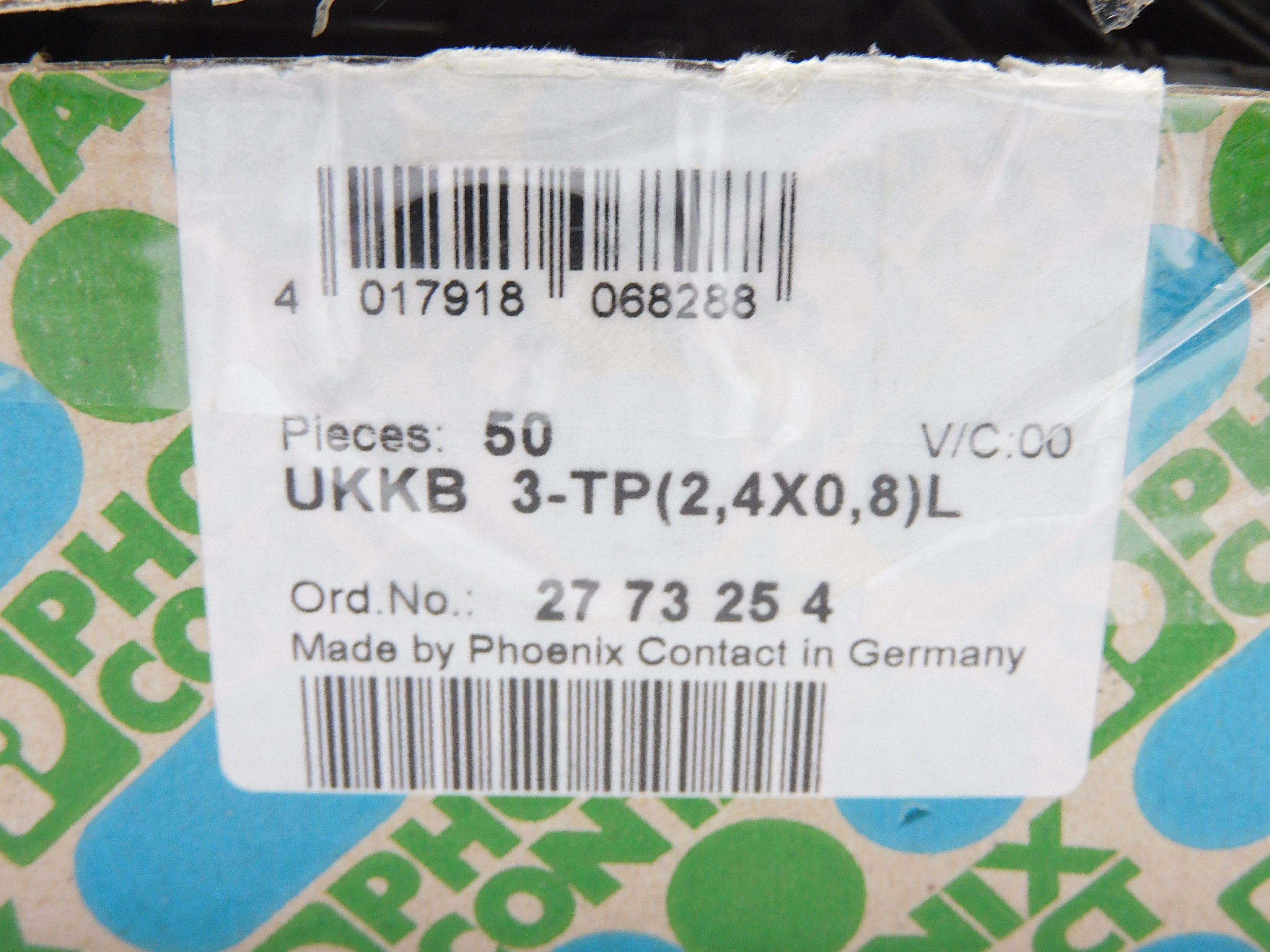 PHOENIX CONTACT UKKB3-TP(2,4X0,8)L (PKG OF 50) NSMP