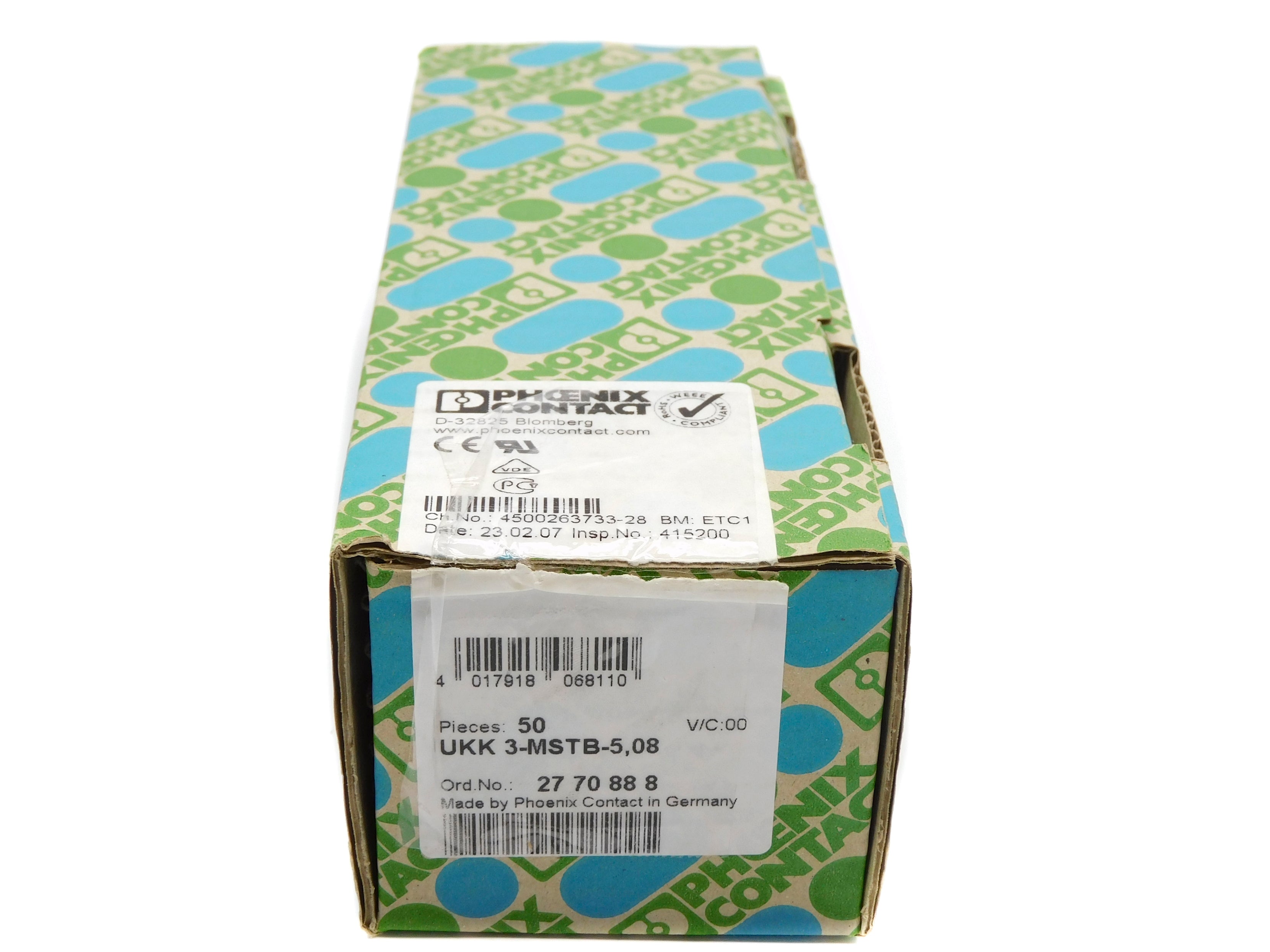 PHOENIX CONTACT UKK3-MSTB-5,08 (PKG OF 50) NSMP