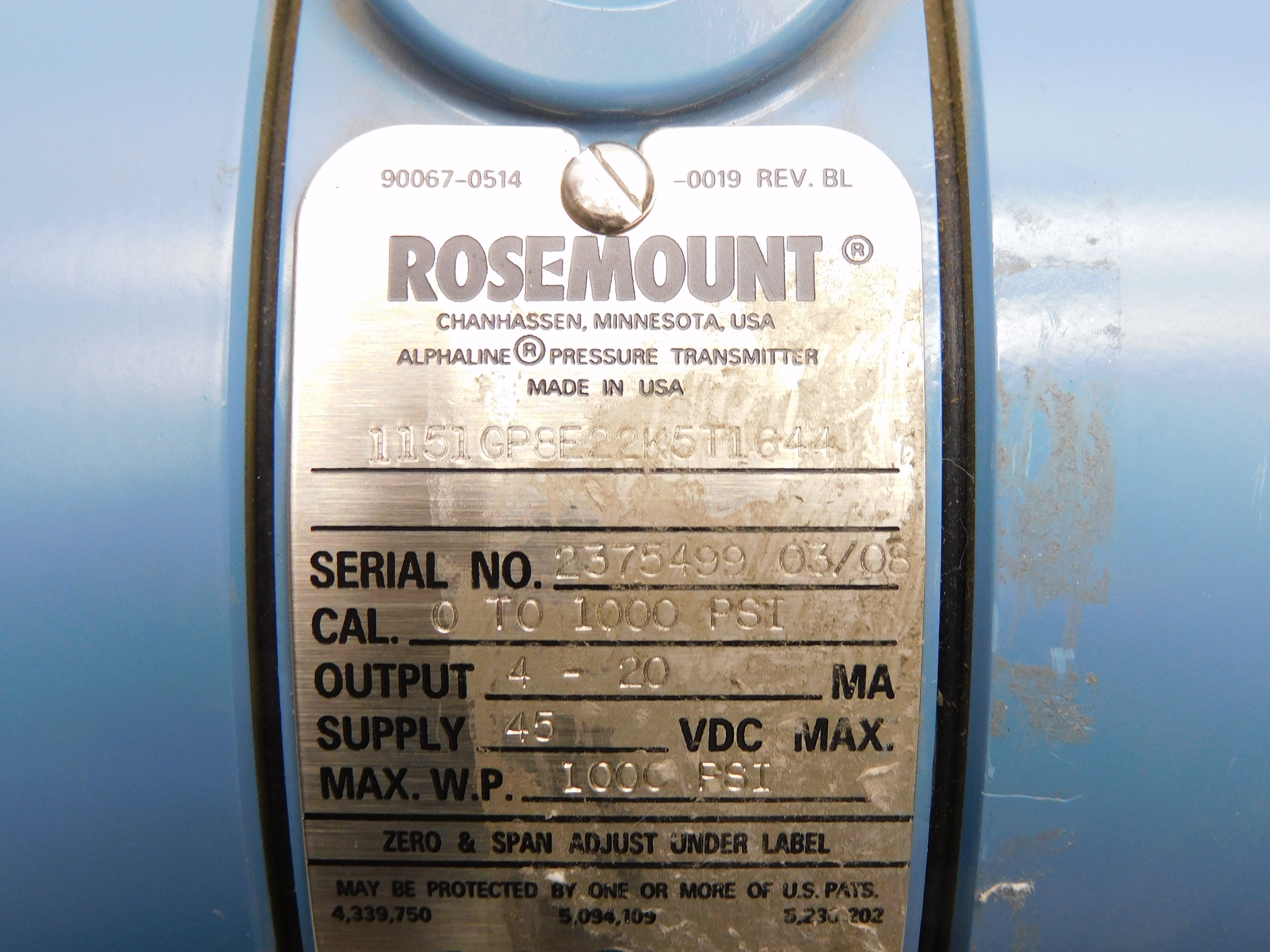 ROSEMOUNT 1151GP8E22K5T1644 NSNP