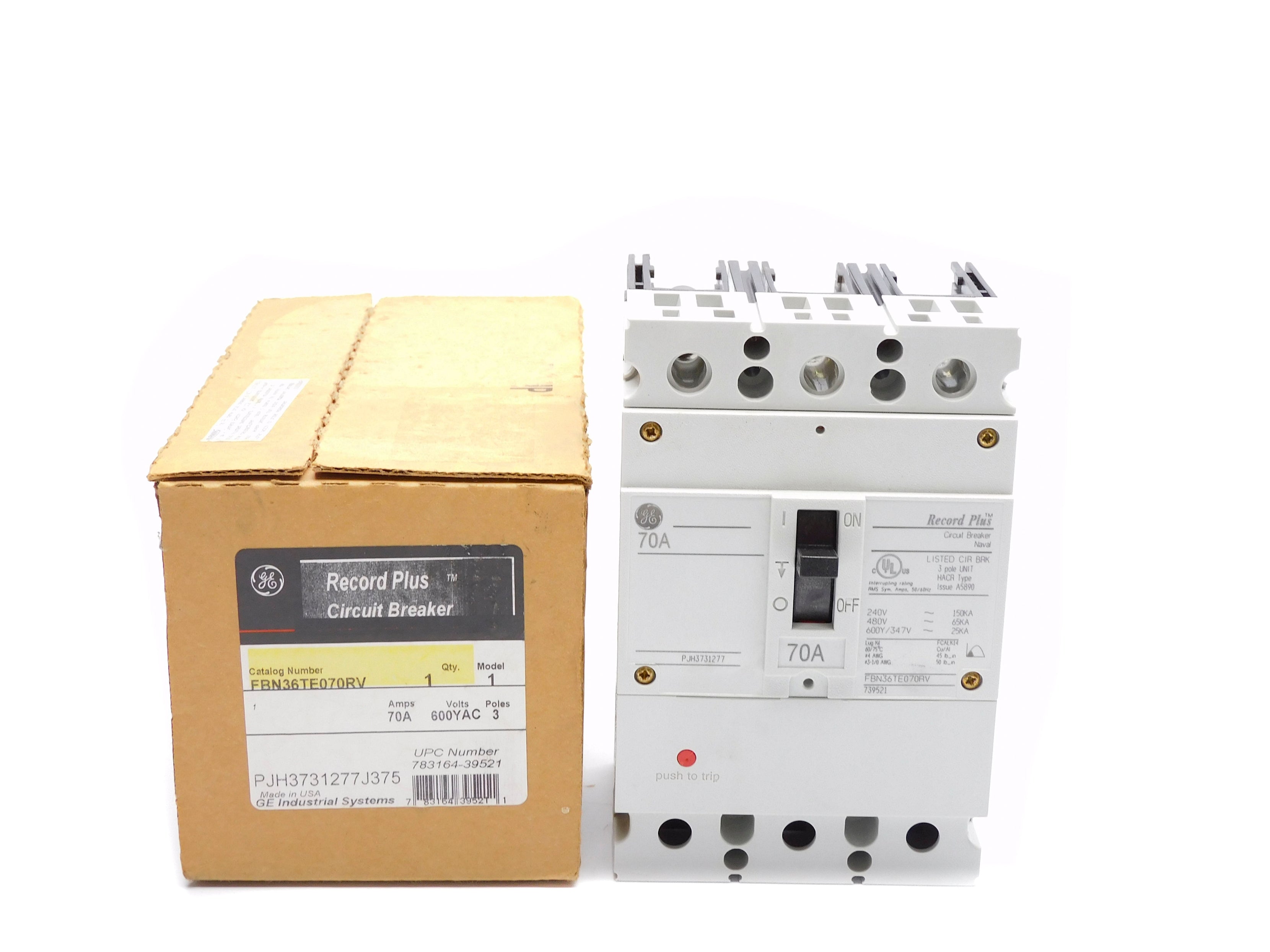 GENERAL ELECTRIC FBN36TE070RV 70A 480V NSMP