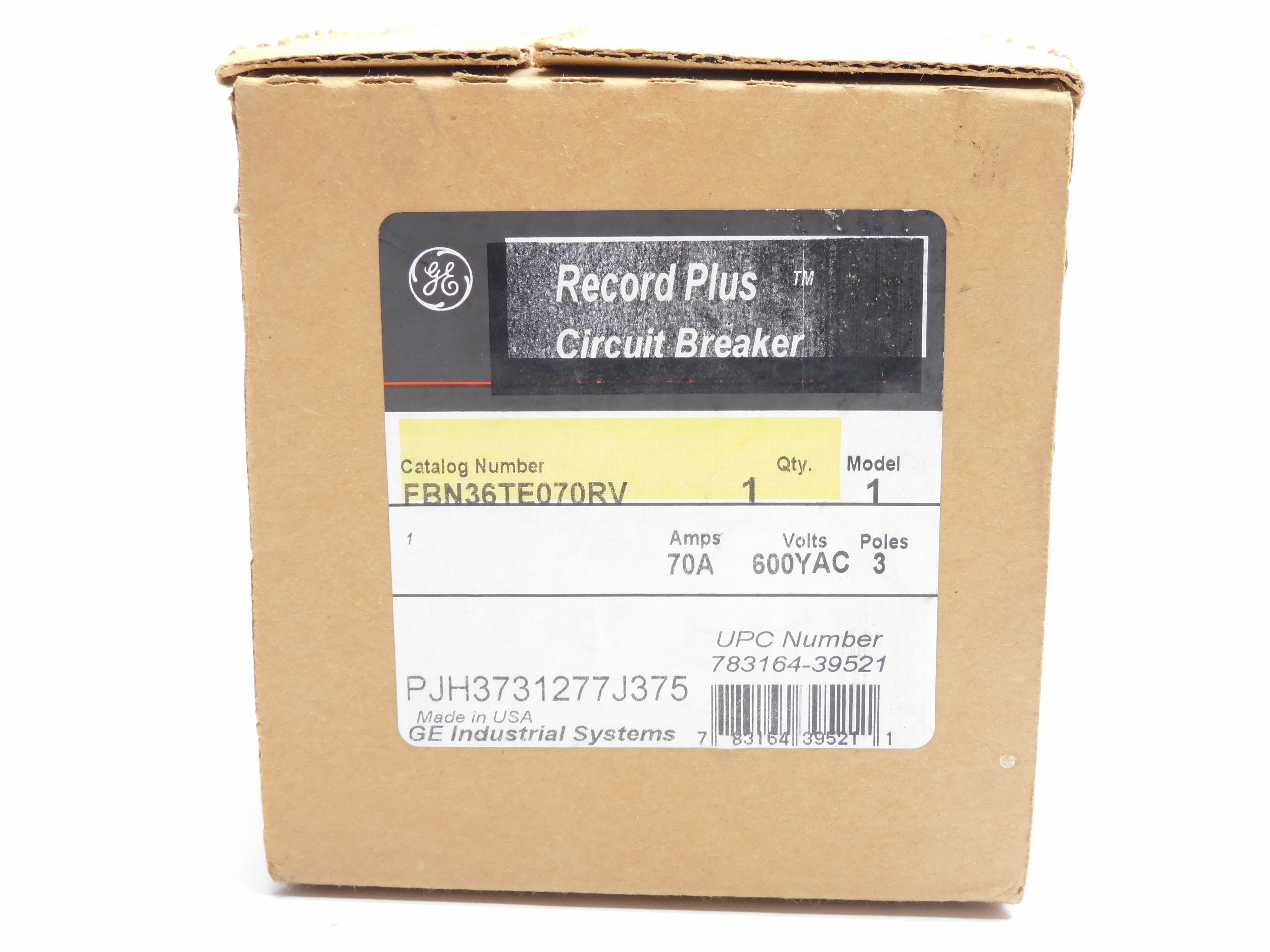 GENERAL ELECTRIC FBN36TE070RV 70A 480V NSMP