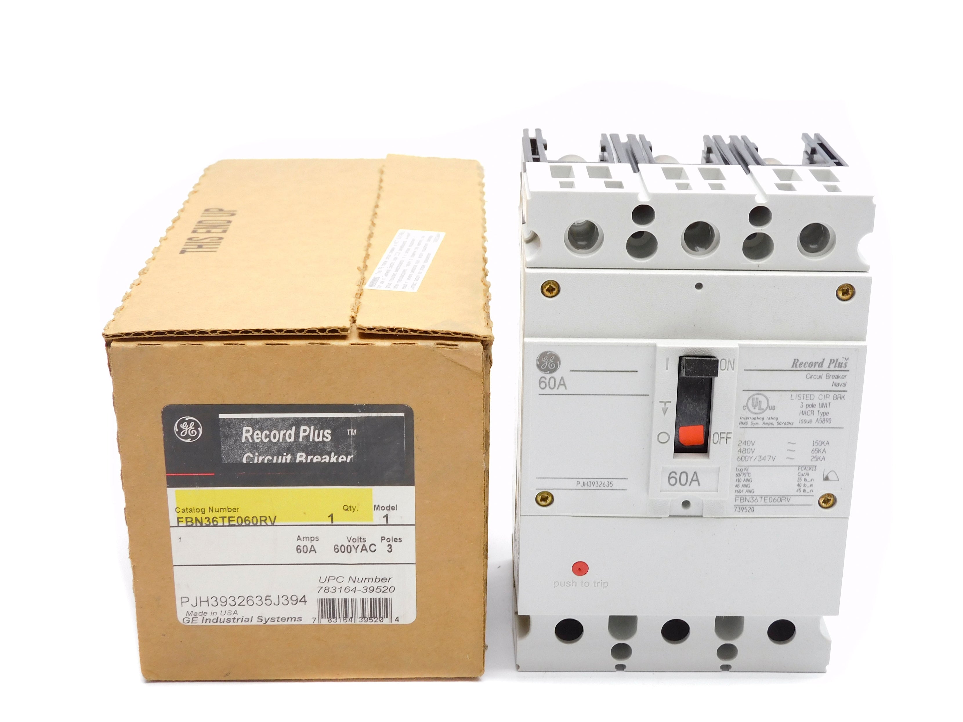 GENERAL ELECTRIC FBN36TE060RV 60A 480V NSMP