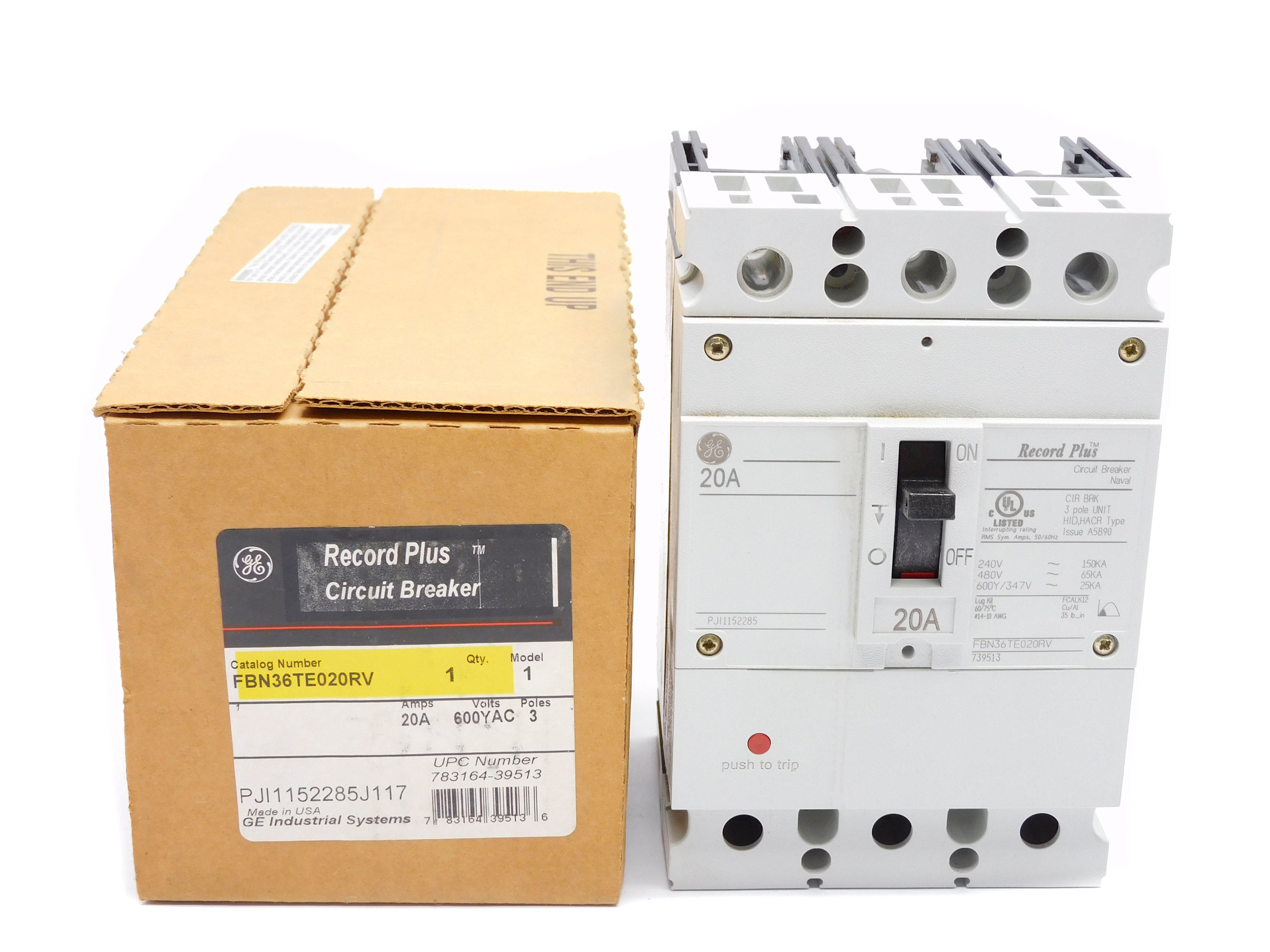 GENERAL ELECTRIC FBN36TE020RV 20A 480V NSMP
