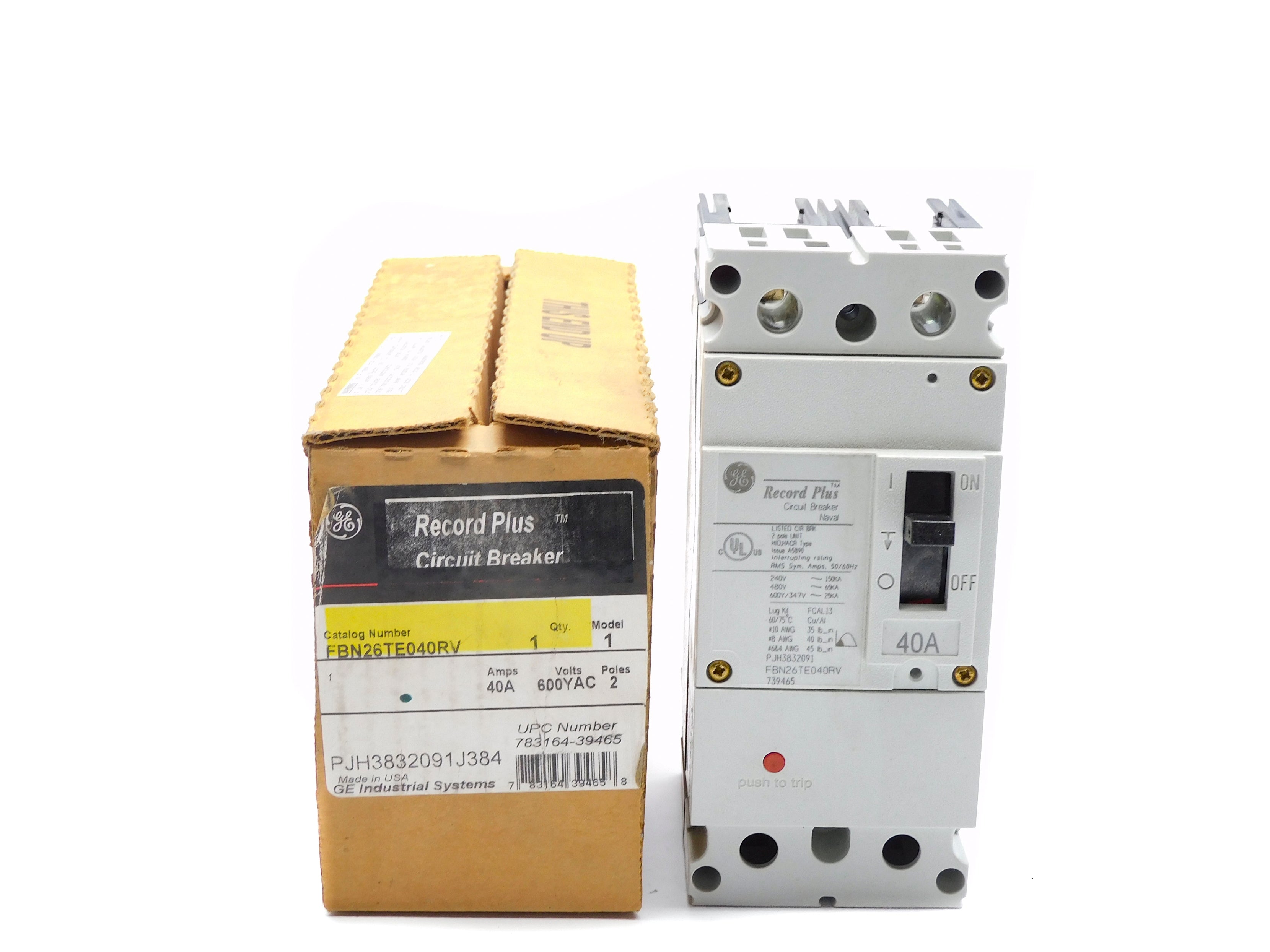 GENERAL ELECTRIC FBN26TE040RV 40A 480V NSMP