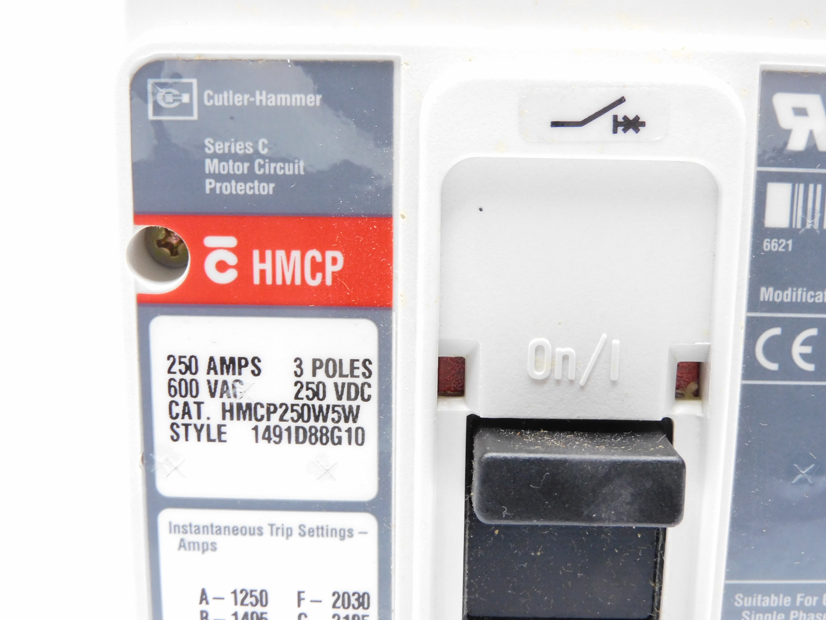 CUTLER HAMMER HMCP250W5W SER. C 250A 600VAC (GRAY) NSNP