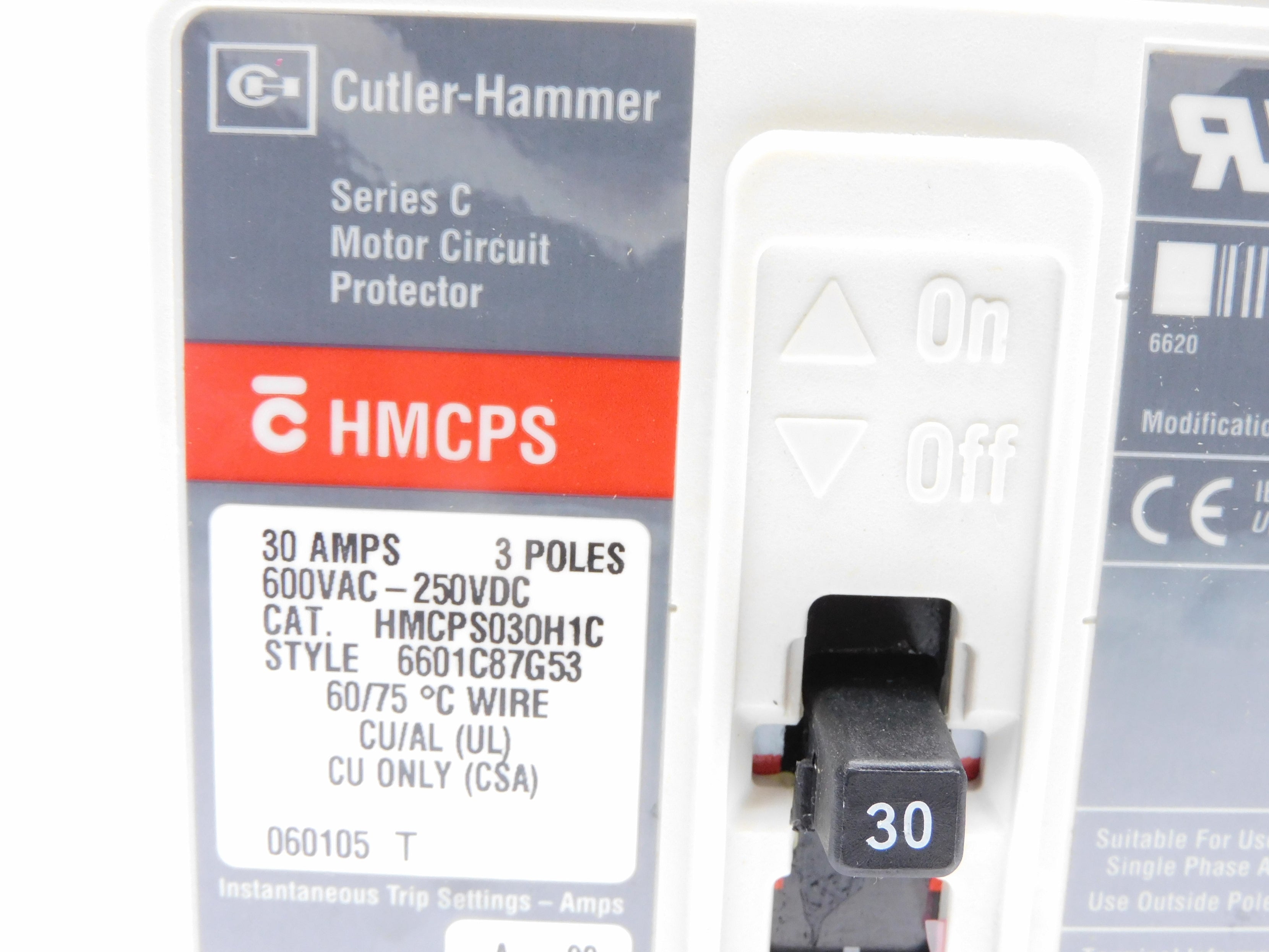 CUTLER HAMMER HMCPS030H1C SER. C 30A 600VAC (GRAY) NSNP