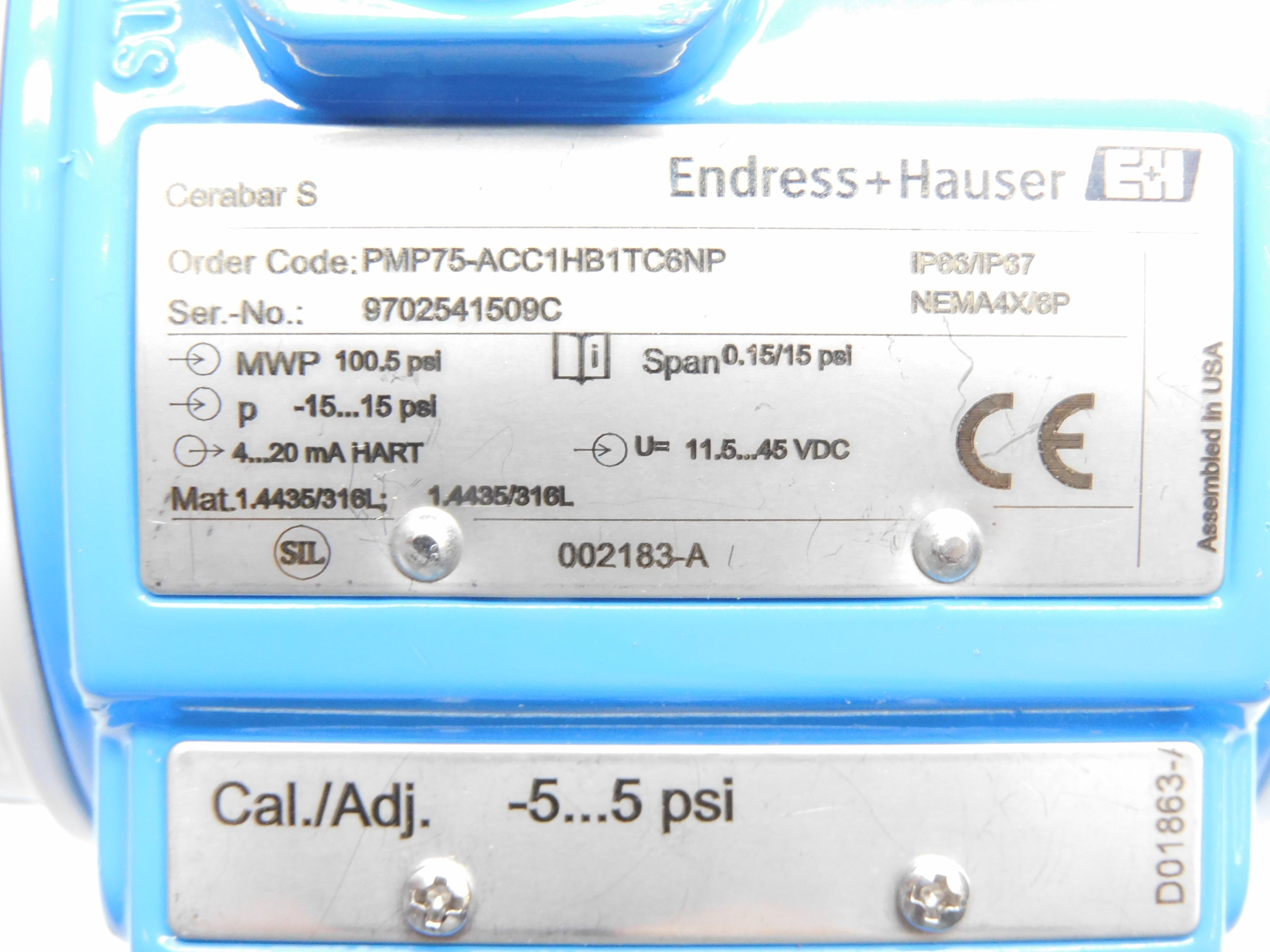 ENDRESS+HAUSER PMP75-ACC1HB1TC6NP NSNP
