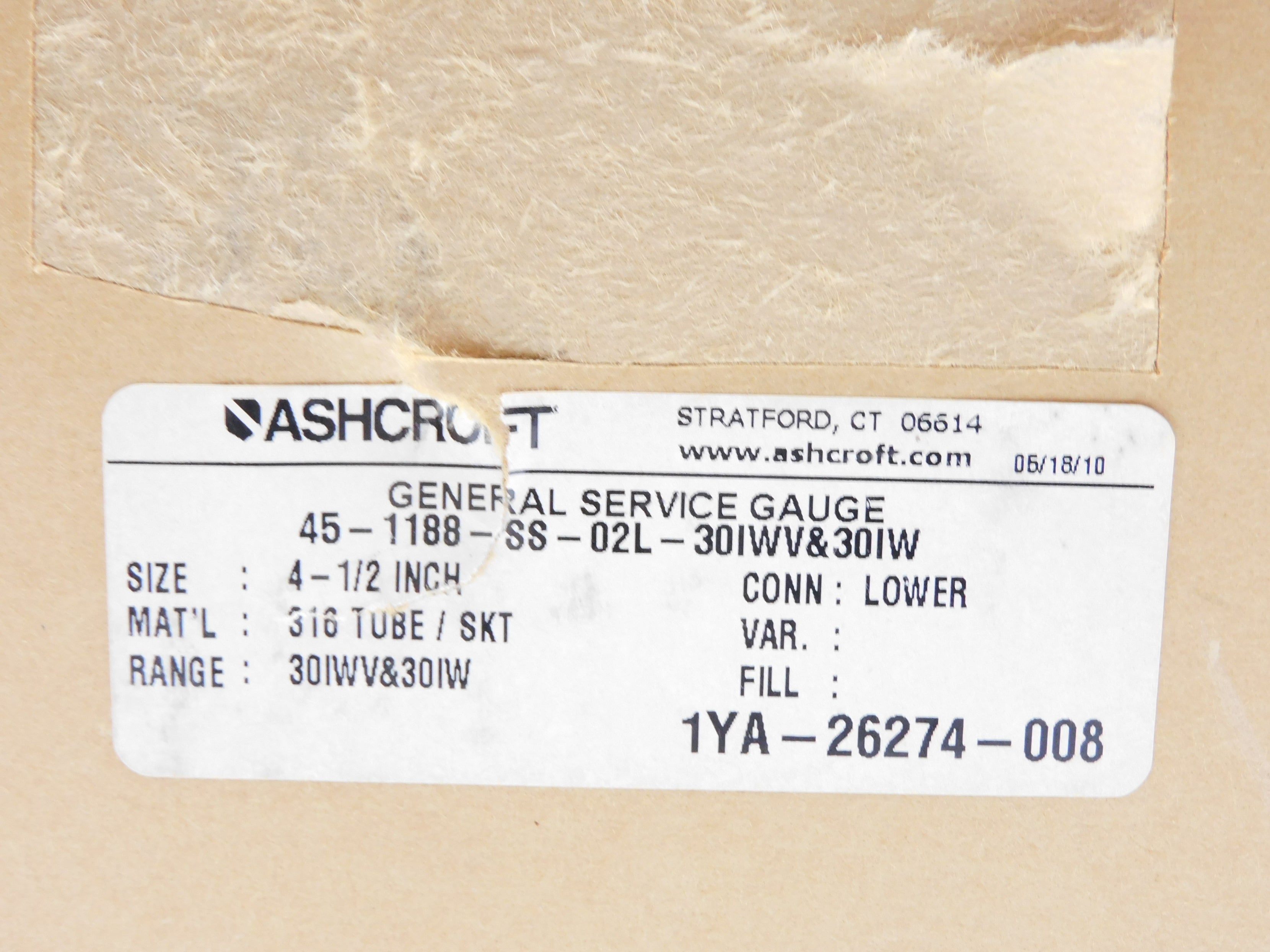 ASHCROFT 45-1188-SS-02L-30IWV&30IW NSFS