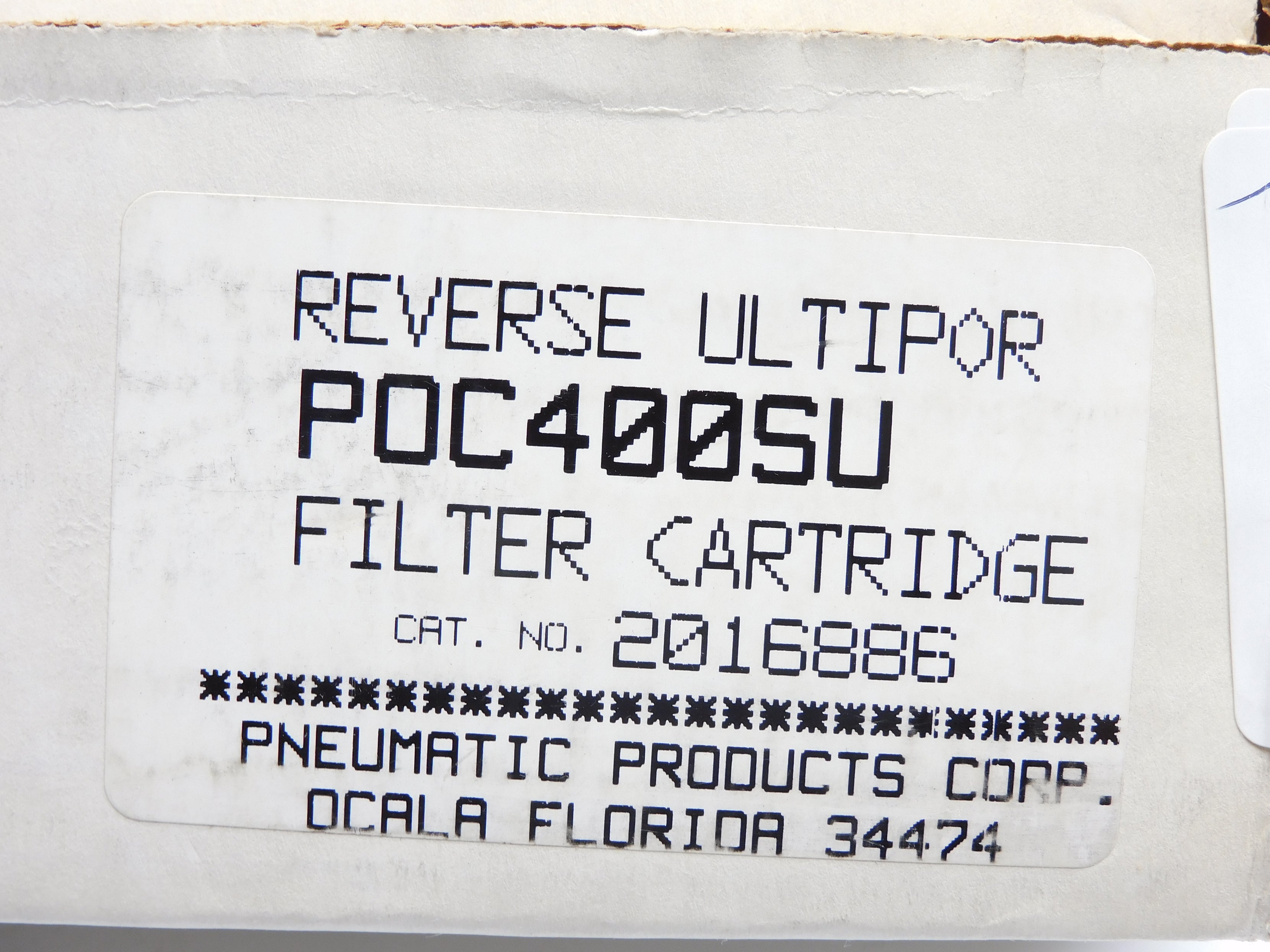 PNEUMATIC PRODUCTS POC400SU 2016886 NSMP