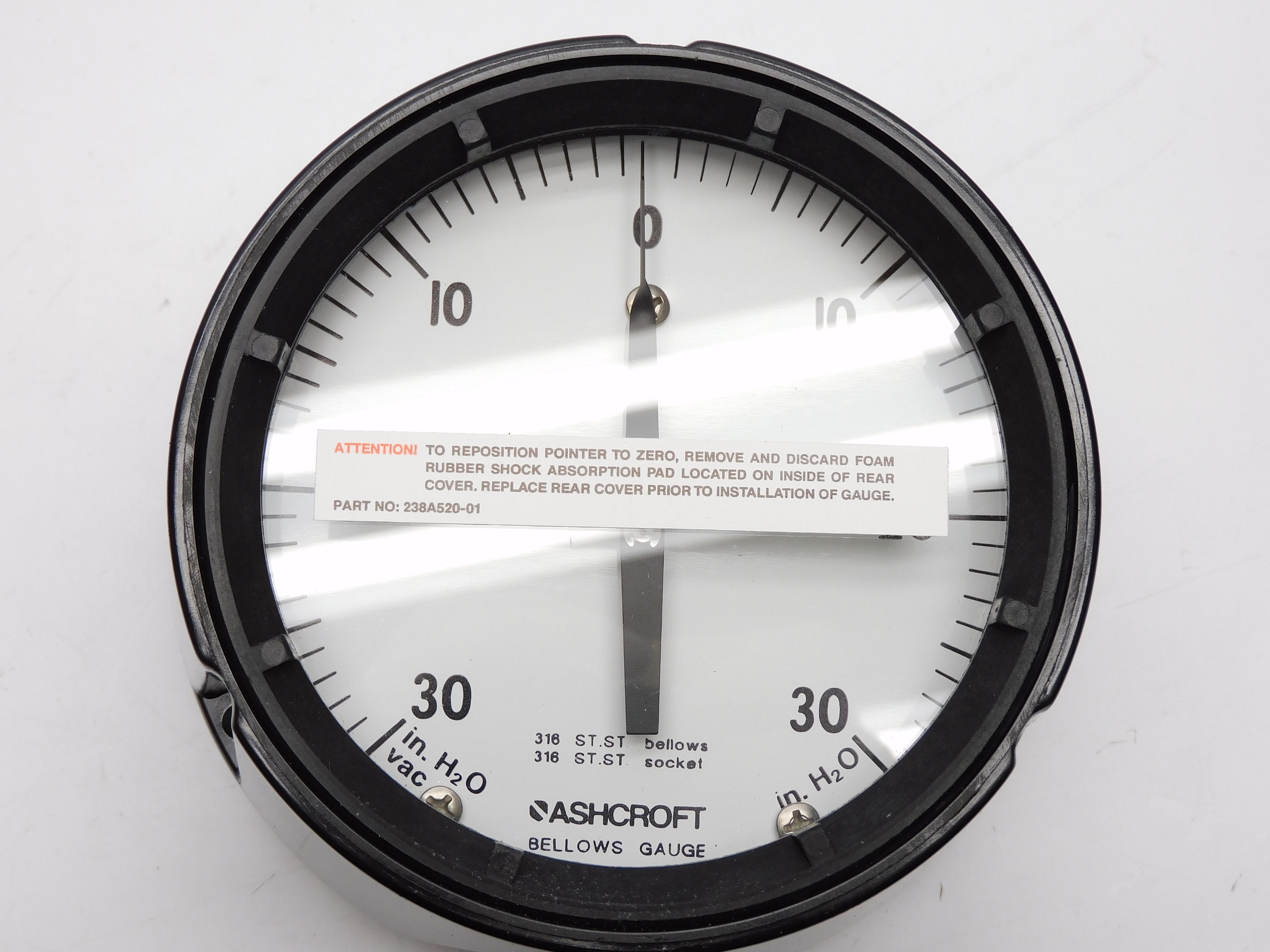 ASHCROFT 45-1188-SS-02L-30IWV&30IW 30"H2OVAC-30"H2O NSMP