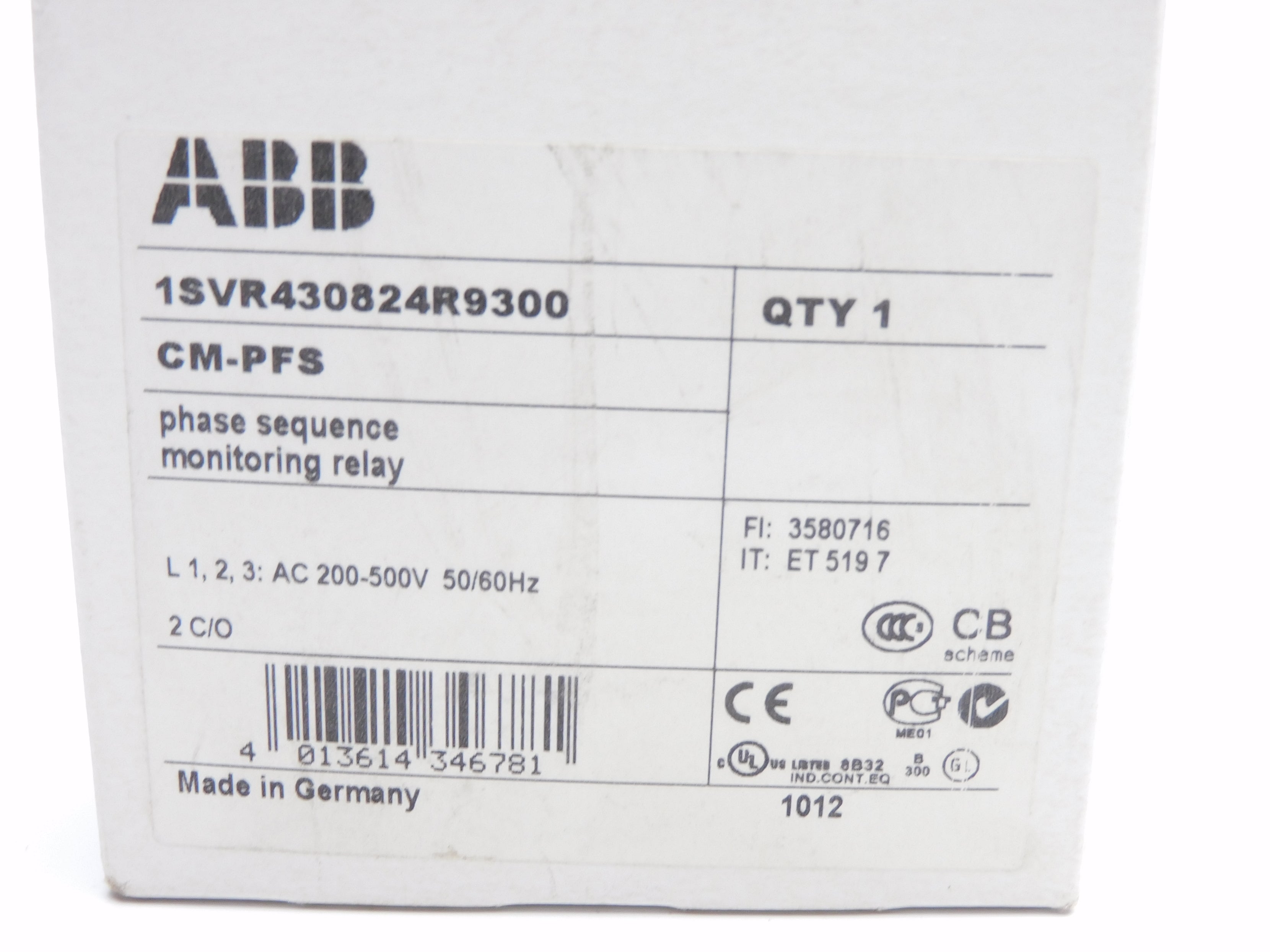 ABB 1SVR430824R930 CM-PFS 200-500VAC 6A NSMP