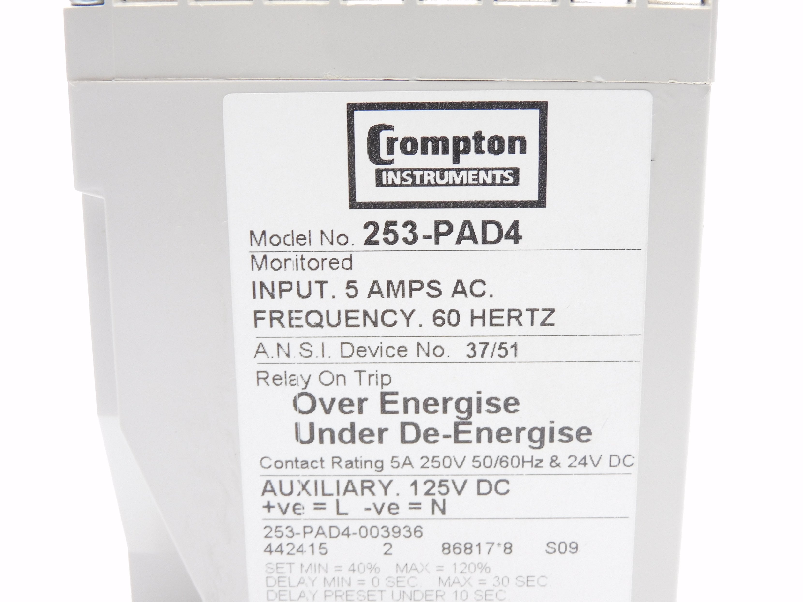 CROMPTON 253-PAD4-003936 125VDC 5A  NSMP
