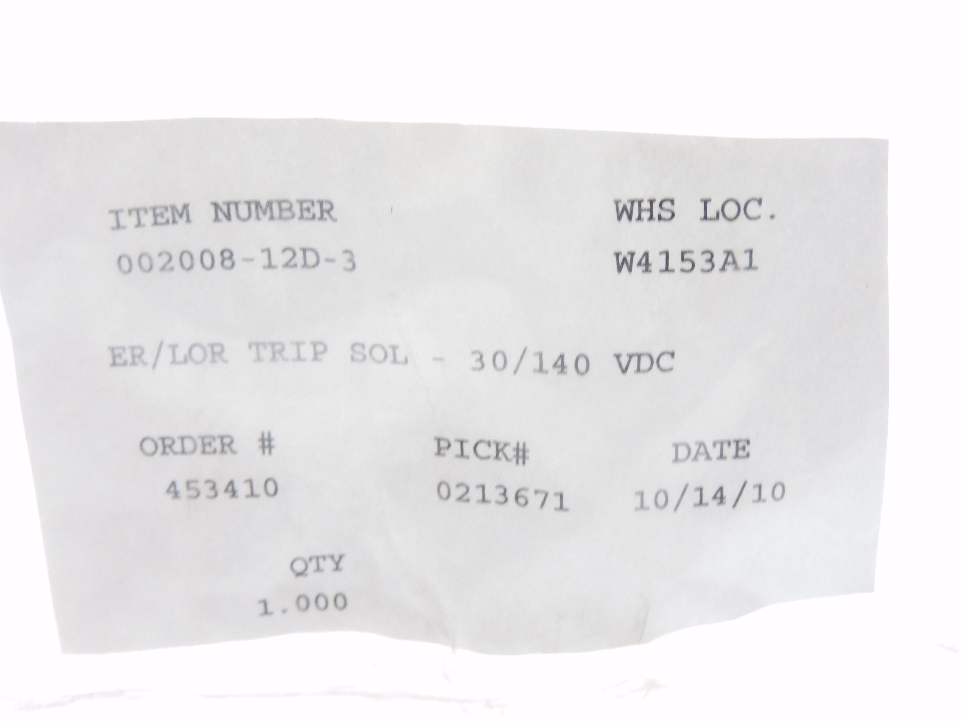 INDUSTRIAL MRO 002008-12D-3 125VDC NSMP