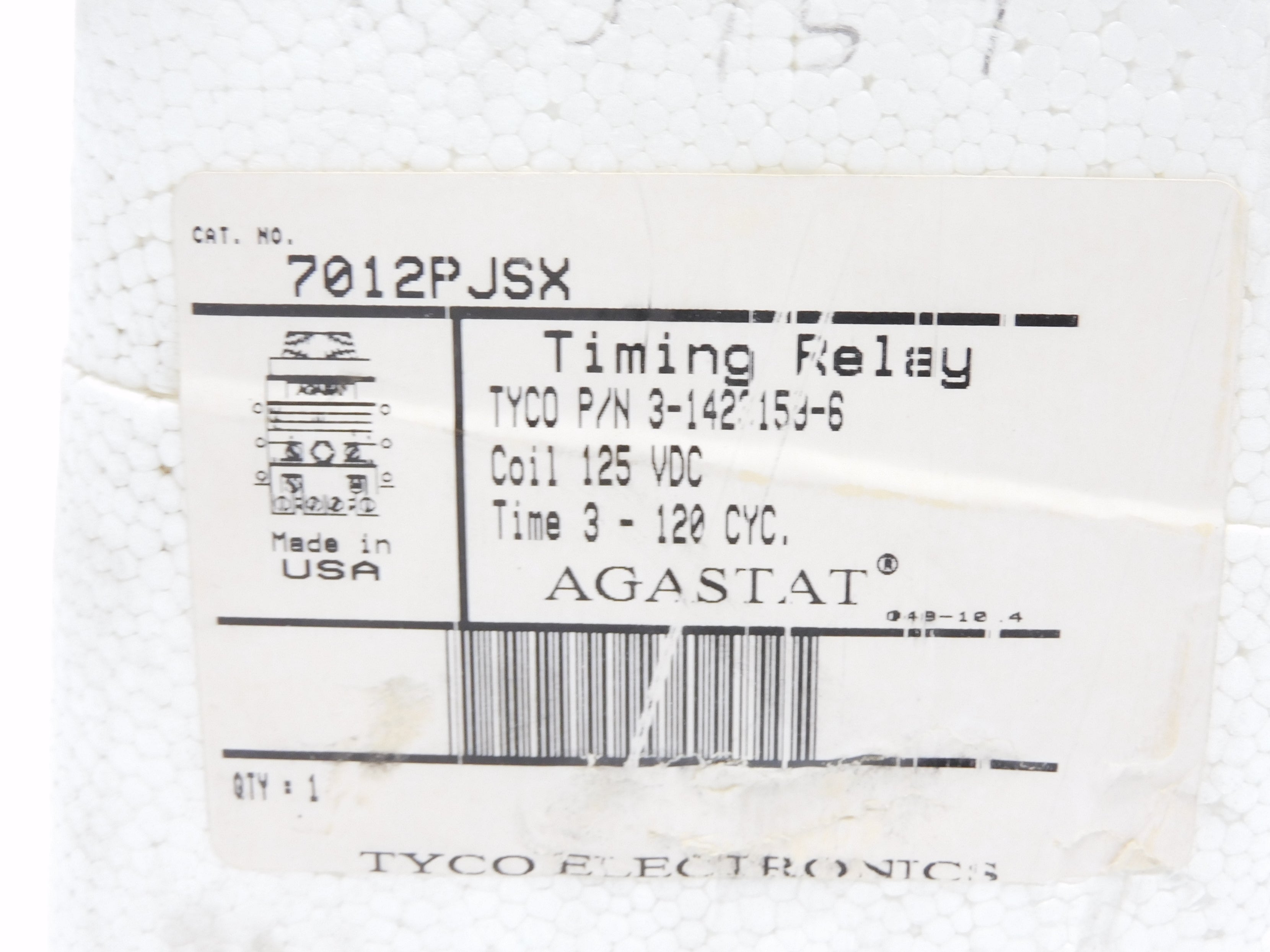 AGASTAT 7012PJSX 125VDC NSFS