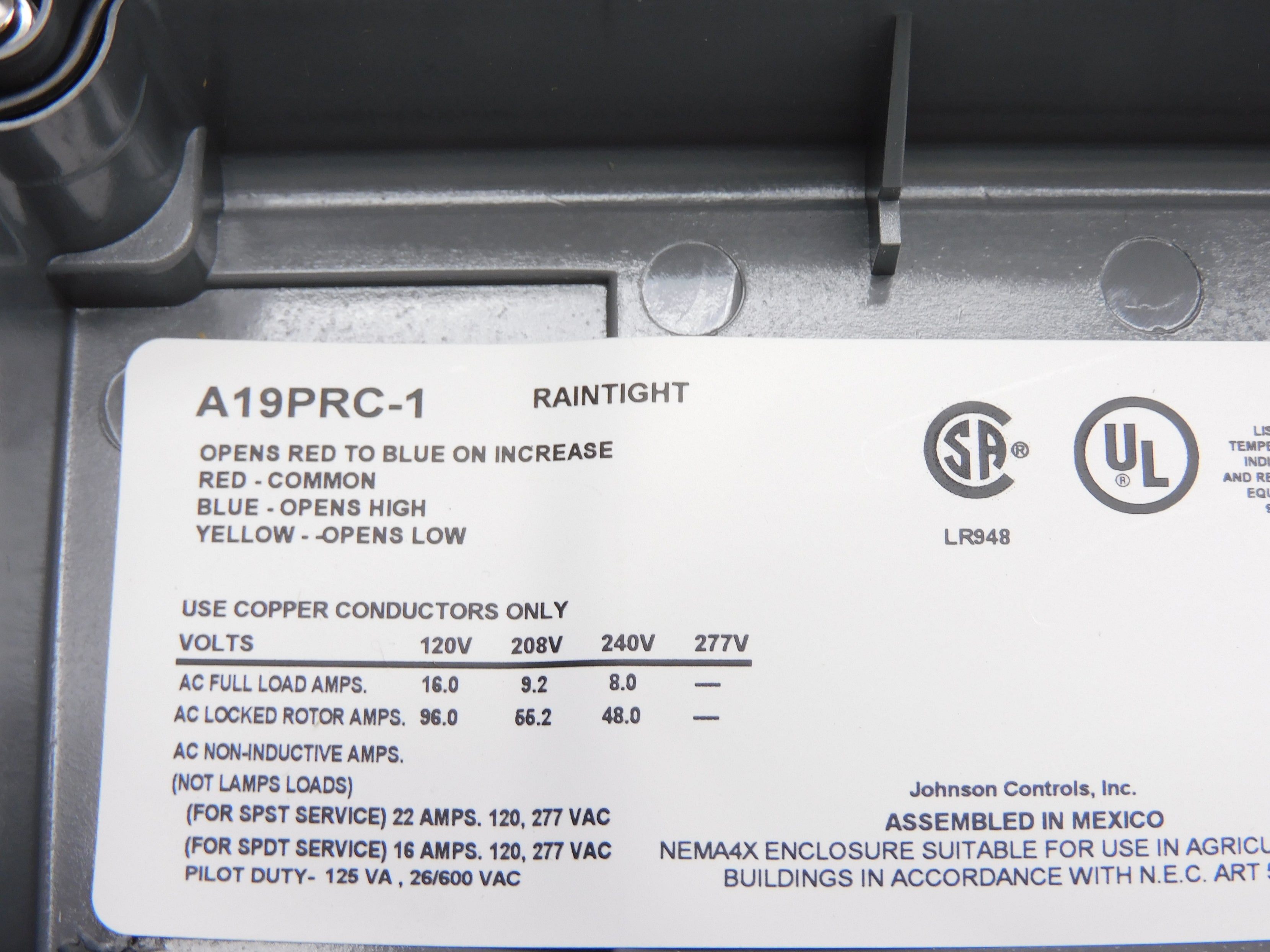 JOHNSON CONTROLS A19PRC-1C NSMP