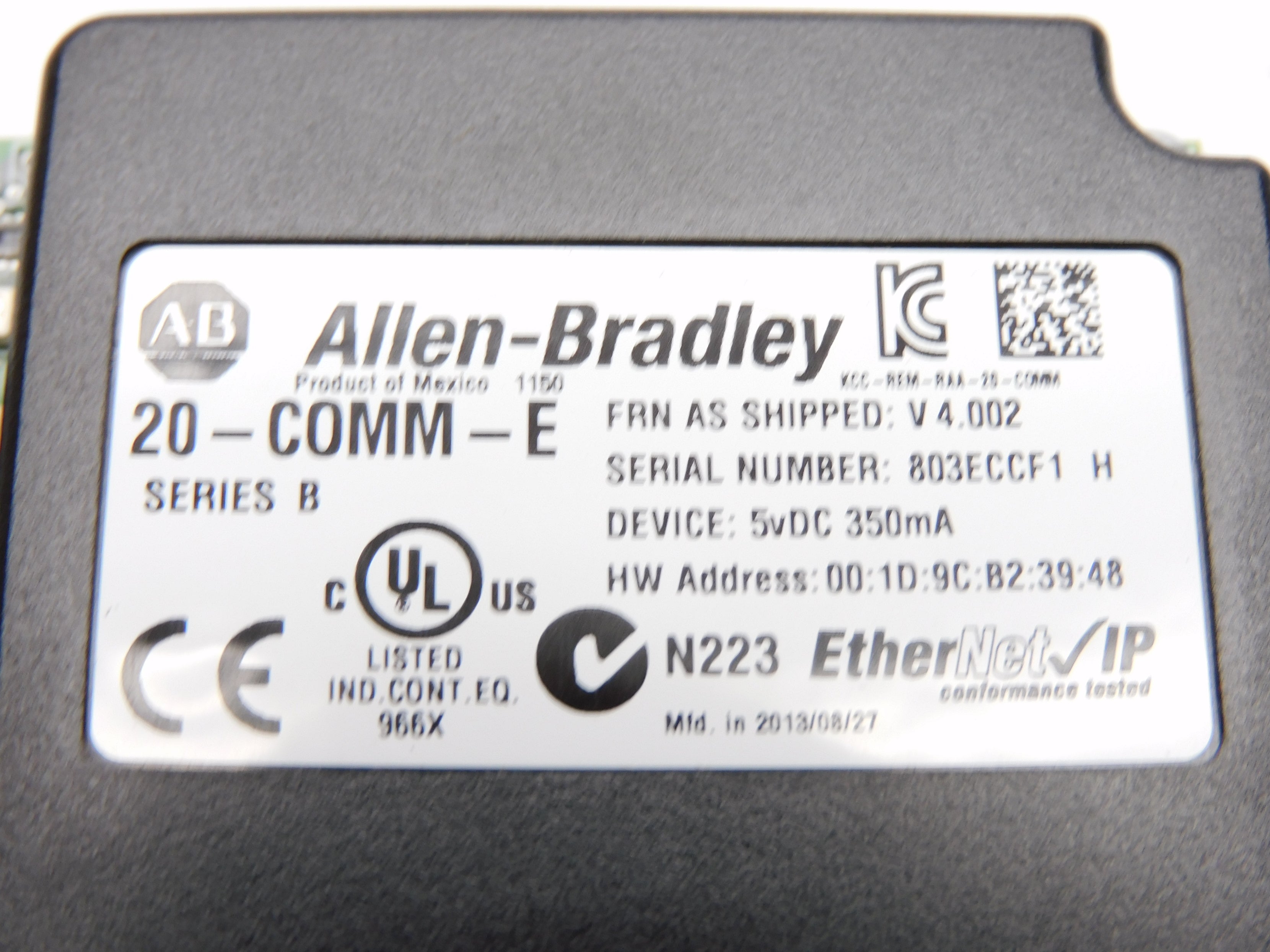 ALLEN BRADLEY 20-COMM-E SER. B F/W 4.002 5VDC NSMP