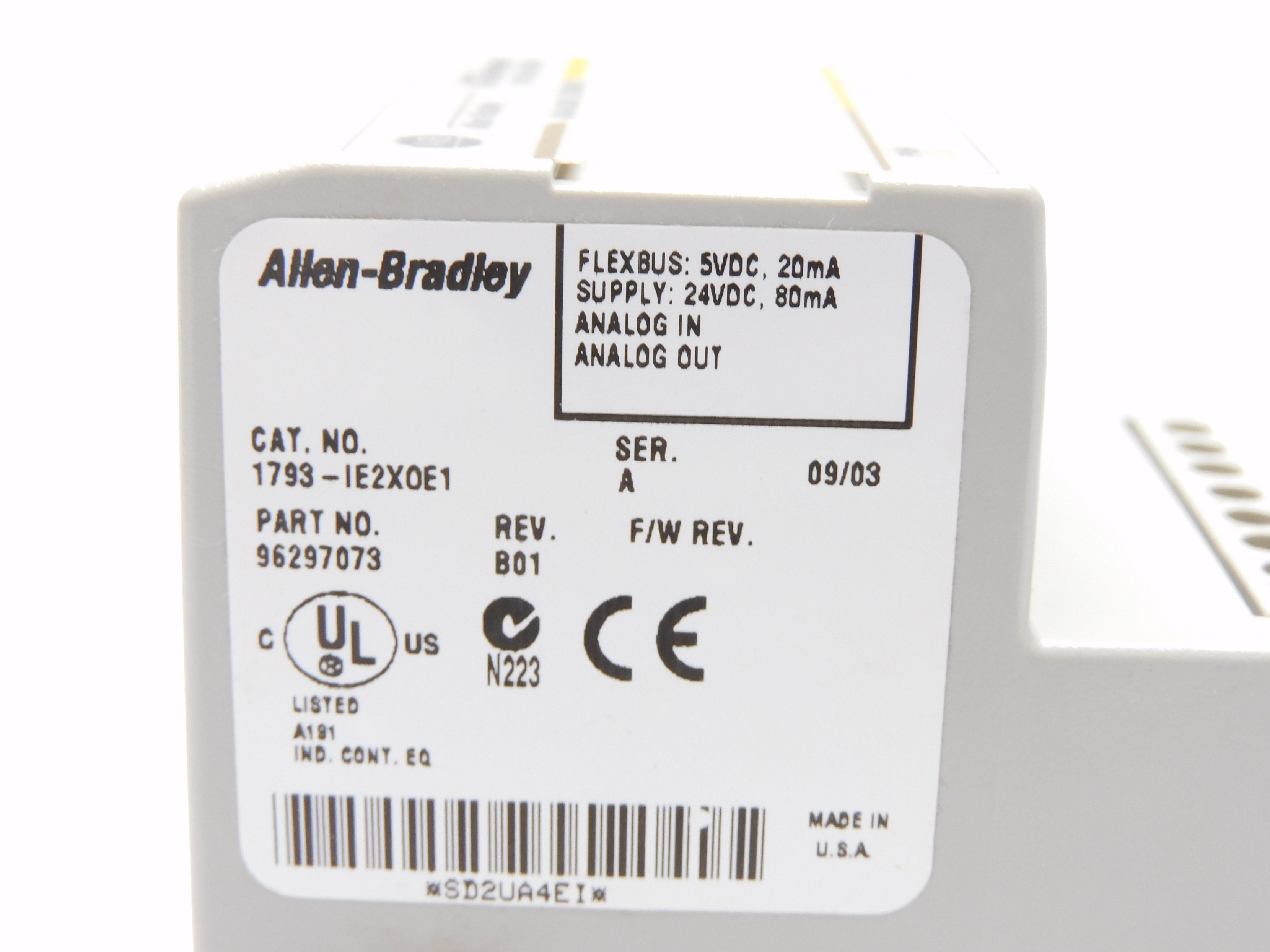 ALLEN BRADLEY 1793-IE2X0E1 SER. A NSMP