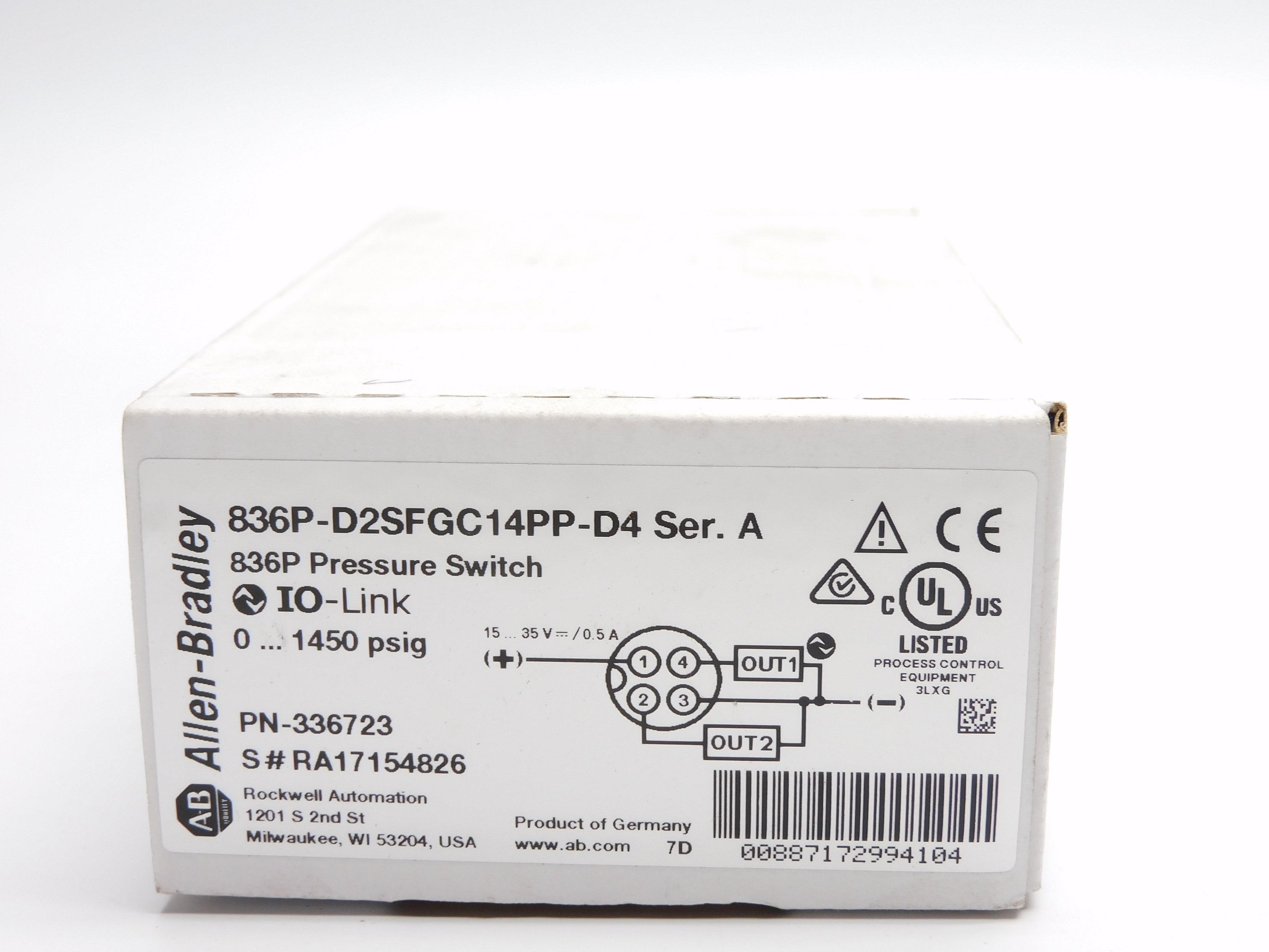 ALLEN BRADLEY 836P-D2SFGC14PP-D4 SER. A (WH) NSMP